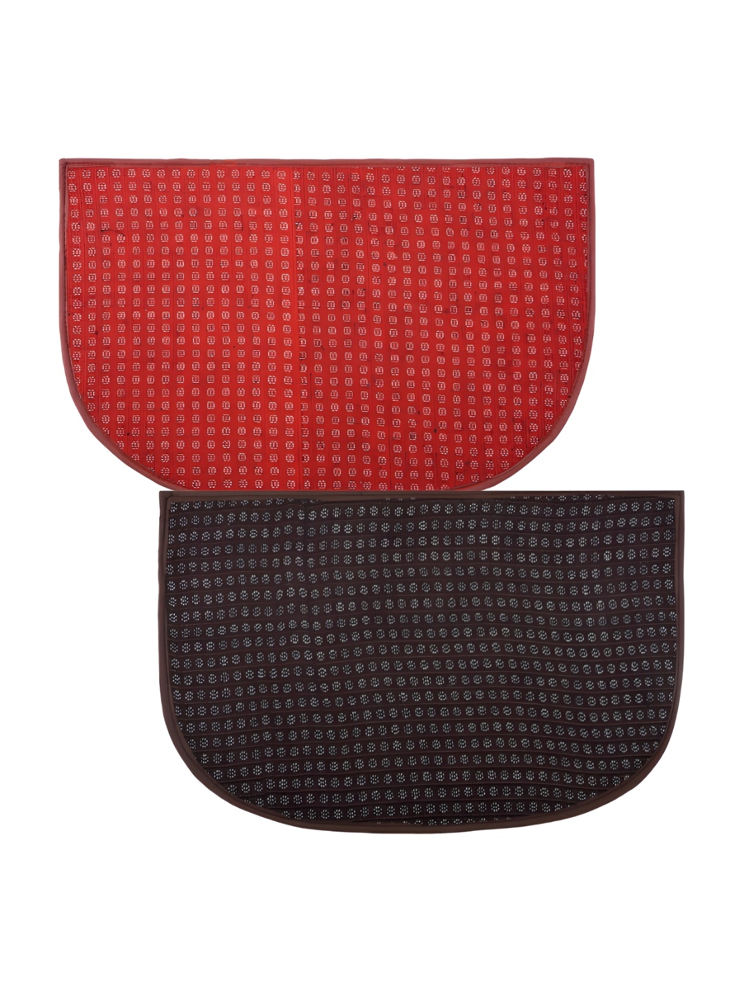 

Kuber Industries Red & Brown 2 Pieces Anti-Skid Doormats