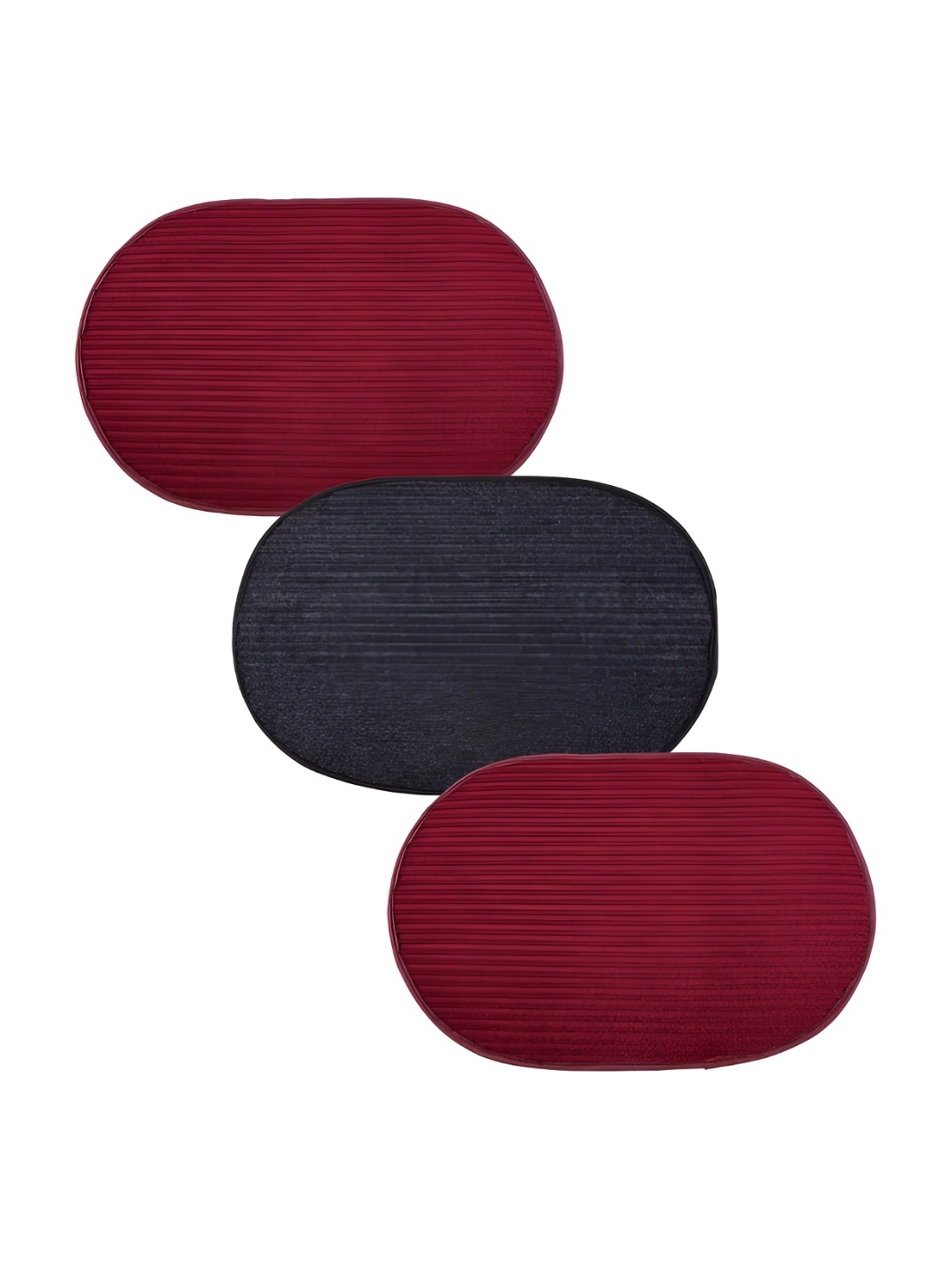 

Kuber Industries Grey & Maroon 3 Pieces Anti-Skid Oval Shaped Doormats