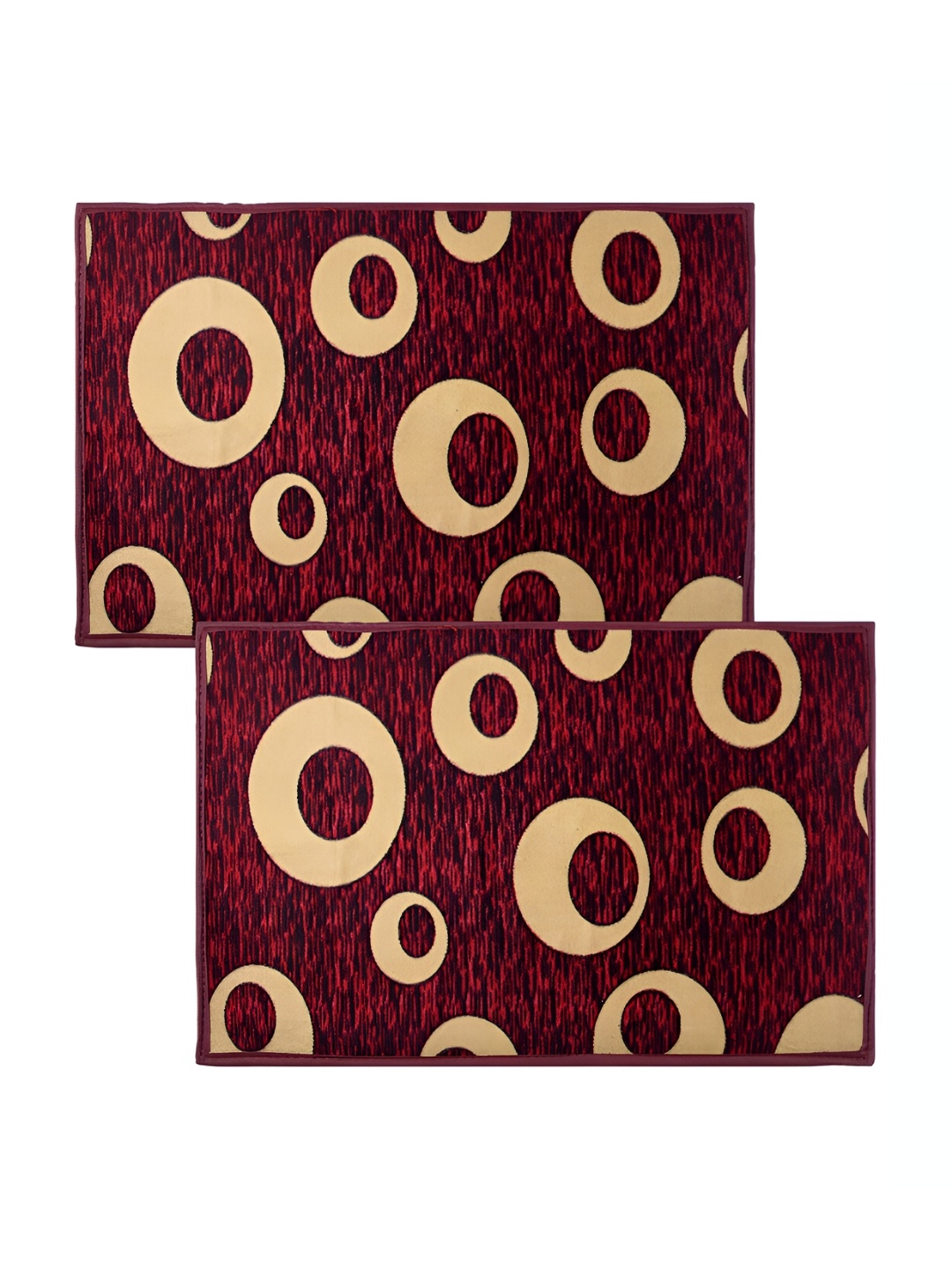 

Kuber Industries Maroon 2 Pieces Printed Anti-Skid Rectangle Shaped Doormats