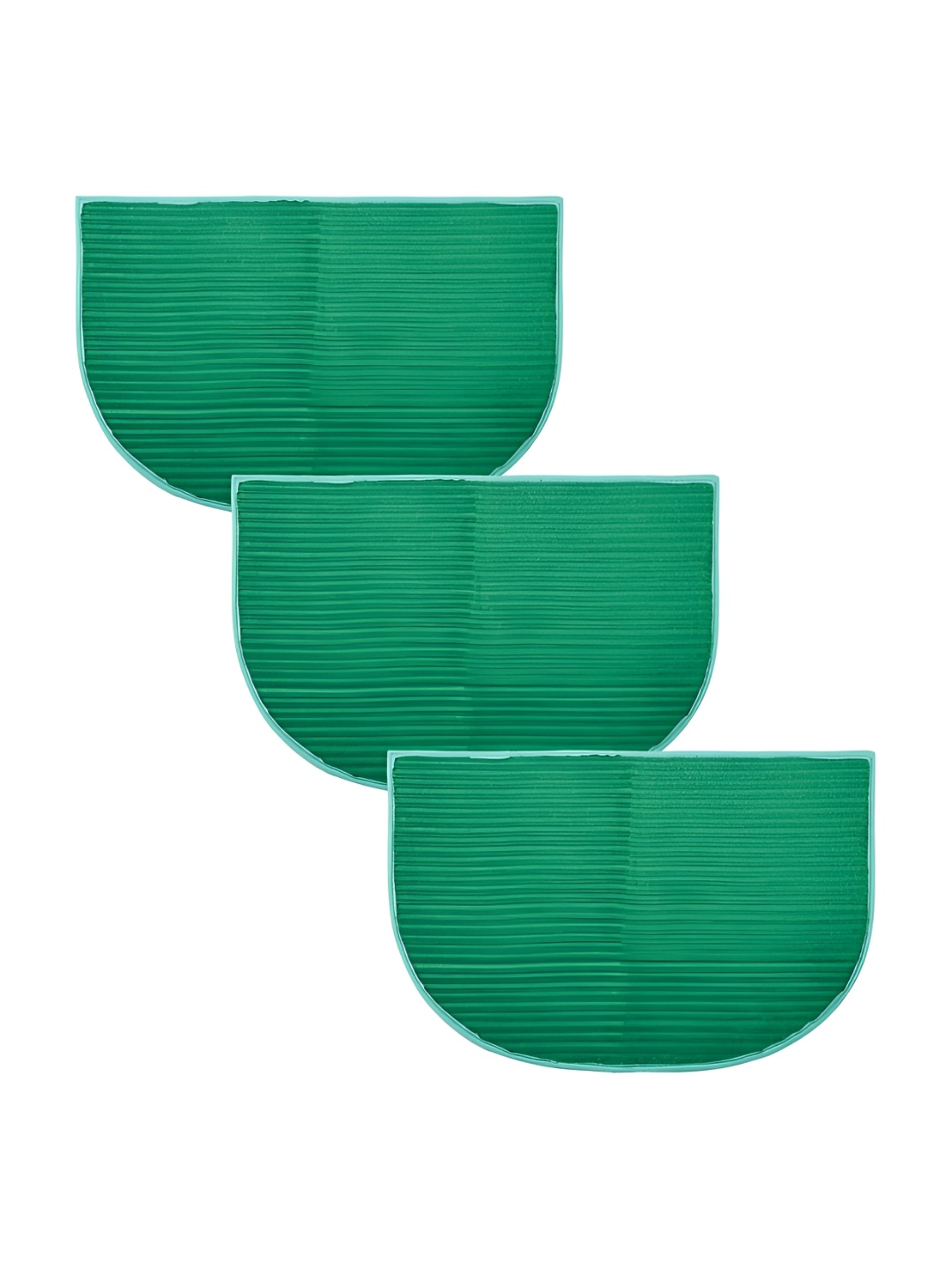 

Kuber Industries Green 3 Pieces Anti-Skid D-Shaped Doormats