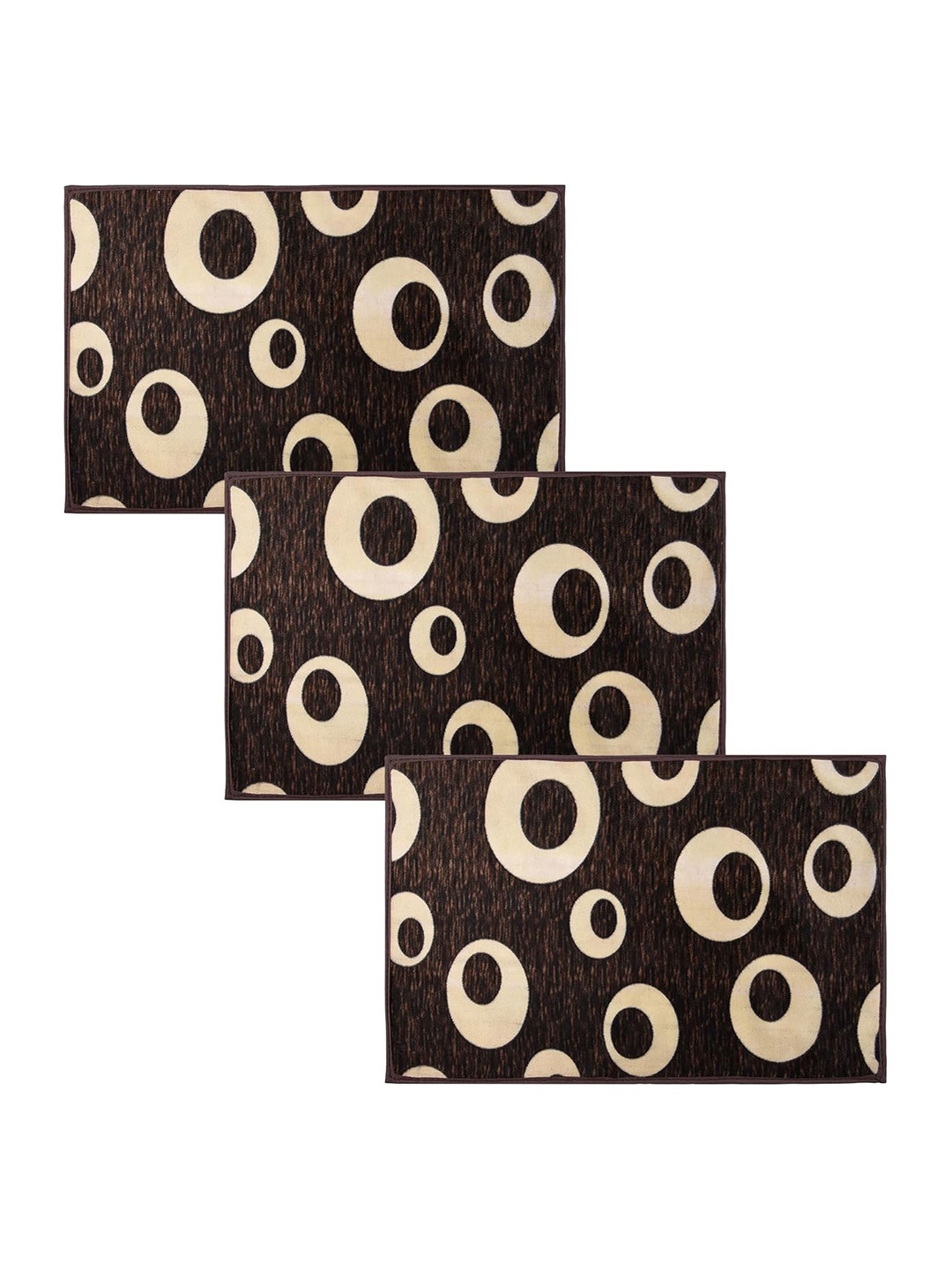 

Kuber Industries Cream & Brown 3 Pcs Anti-Skid Doormat