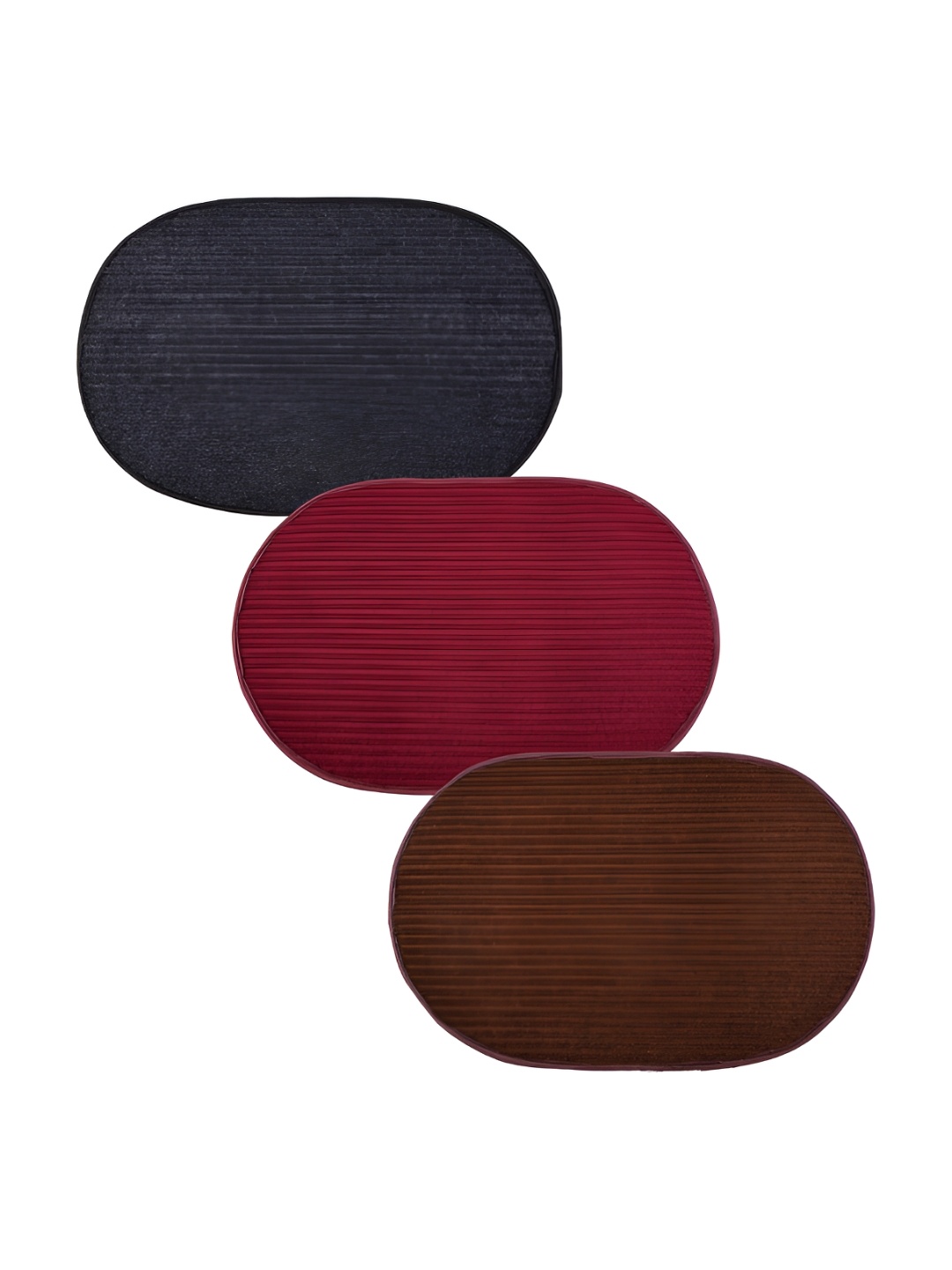 

Kuber Industries Grey & Maroon 3 Pieces Anti-Skid Oval Shaped Doormats