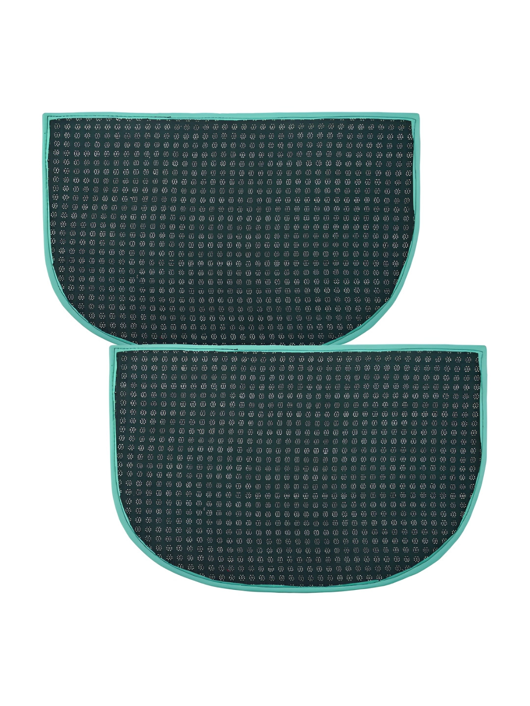 

Kuber Industries Green 2 Pieces Printed Anti-Skid D-Shaped Doormats