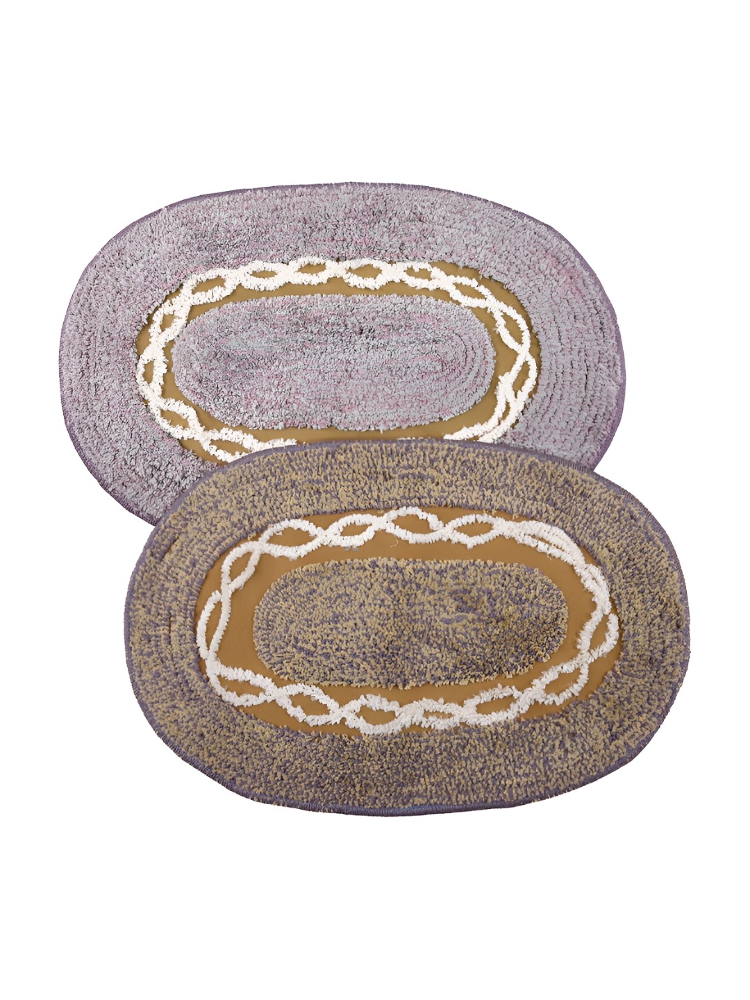 

Kuber Industries Purple & Cream 2 Pcs Anti-Skid Doormats