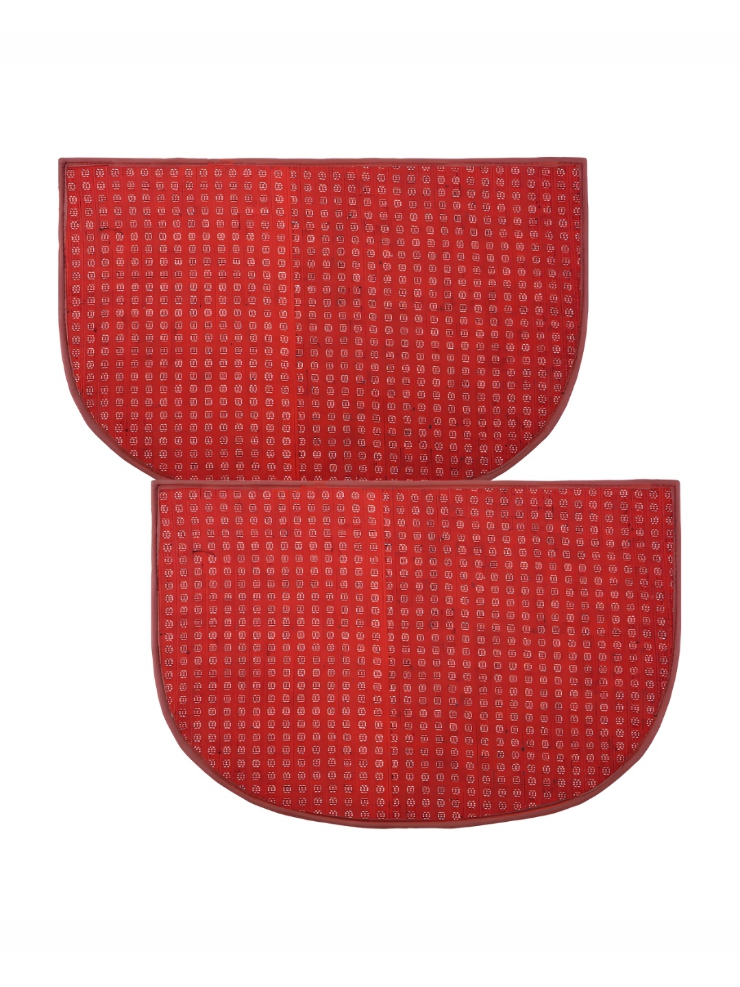 

Kuber Industries Red 2 Pieces Printed Anti-Skid D-Shaped Doormats
