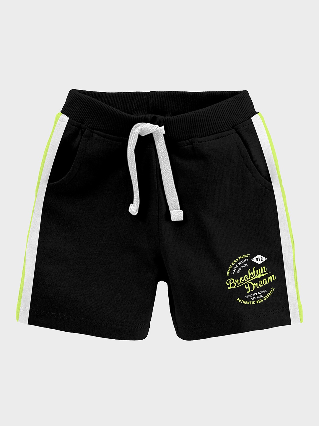 

CODEZ Boys Mid Rise Cotton Shorts, Black