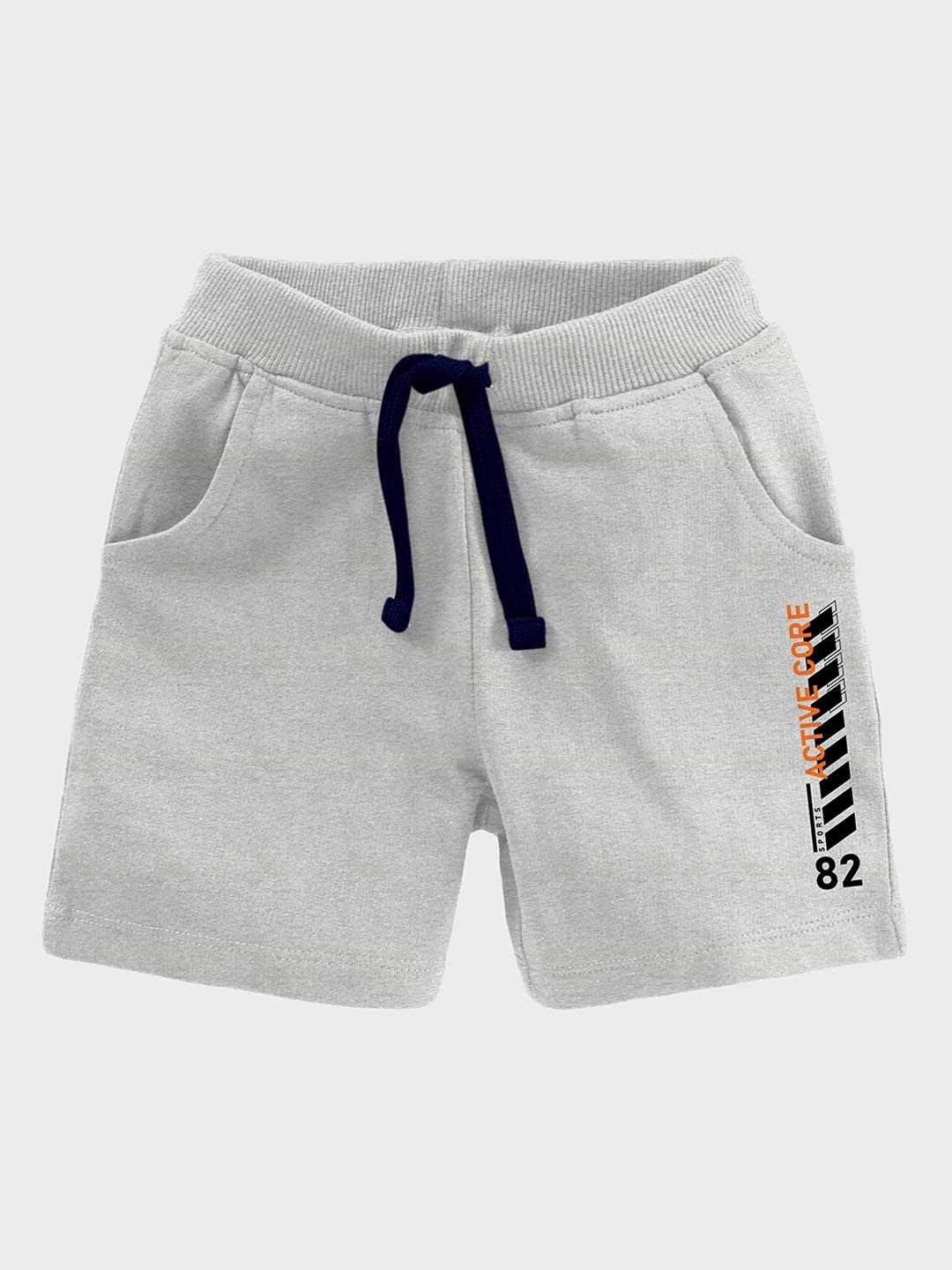 

CODEZ Boys Cotton Mid-Rise Shorts, Grey melange