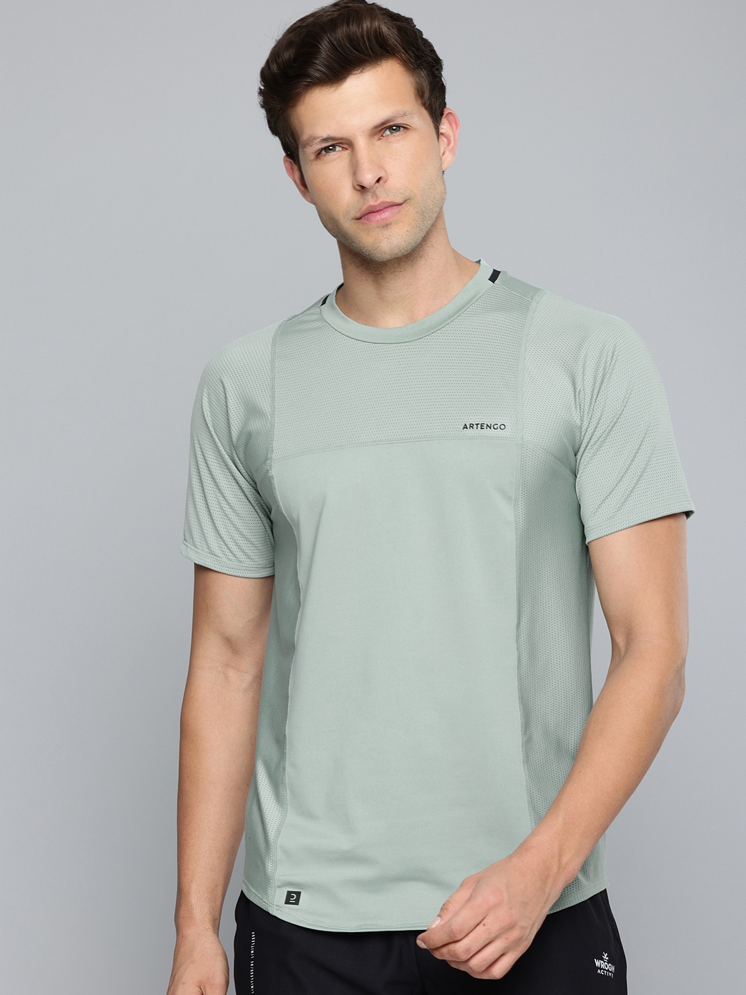 

Artengo By Decathlon Men Quick Dry Short Sleeve Tennis T-Shirt, Green