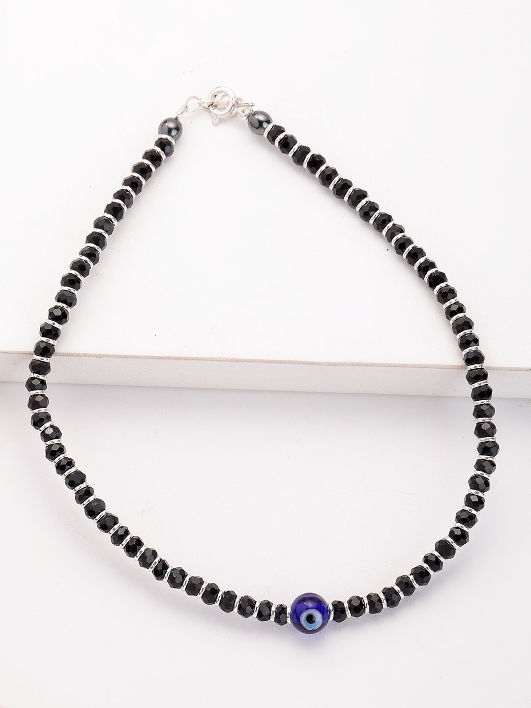 

PRIONI Rhodium-Plated 925 Sterling Silver Crystals Studded Anklet