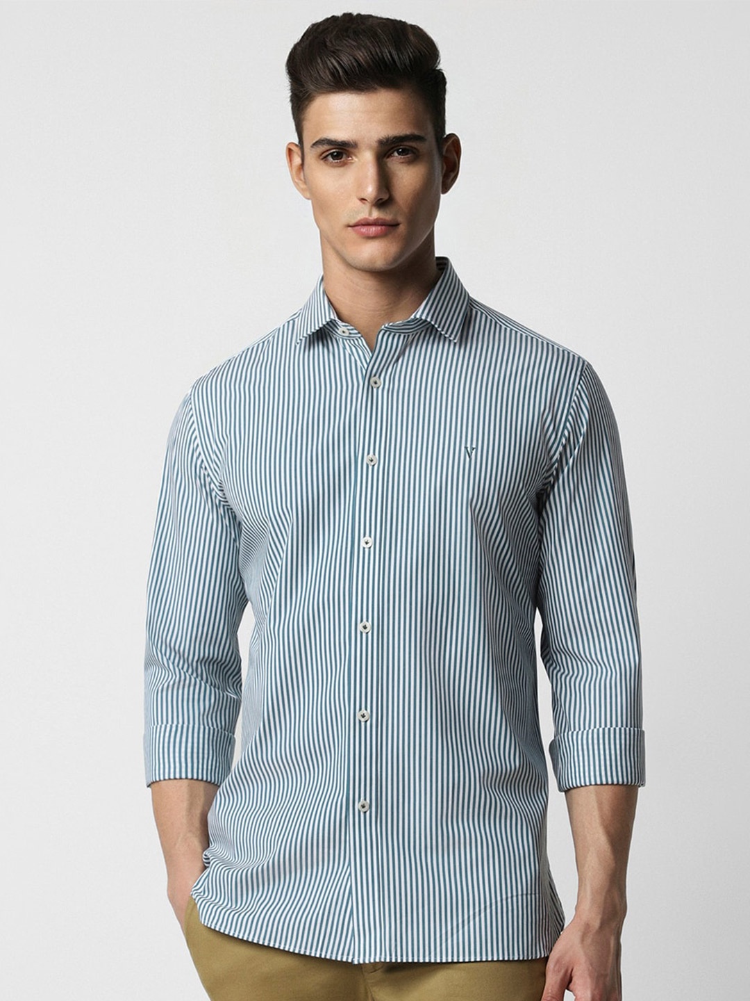 

Van Heusen Sport Slim Fit Striped Casual Shirt, Blue