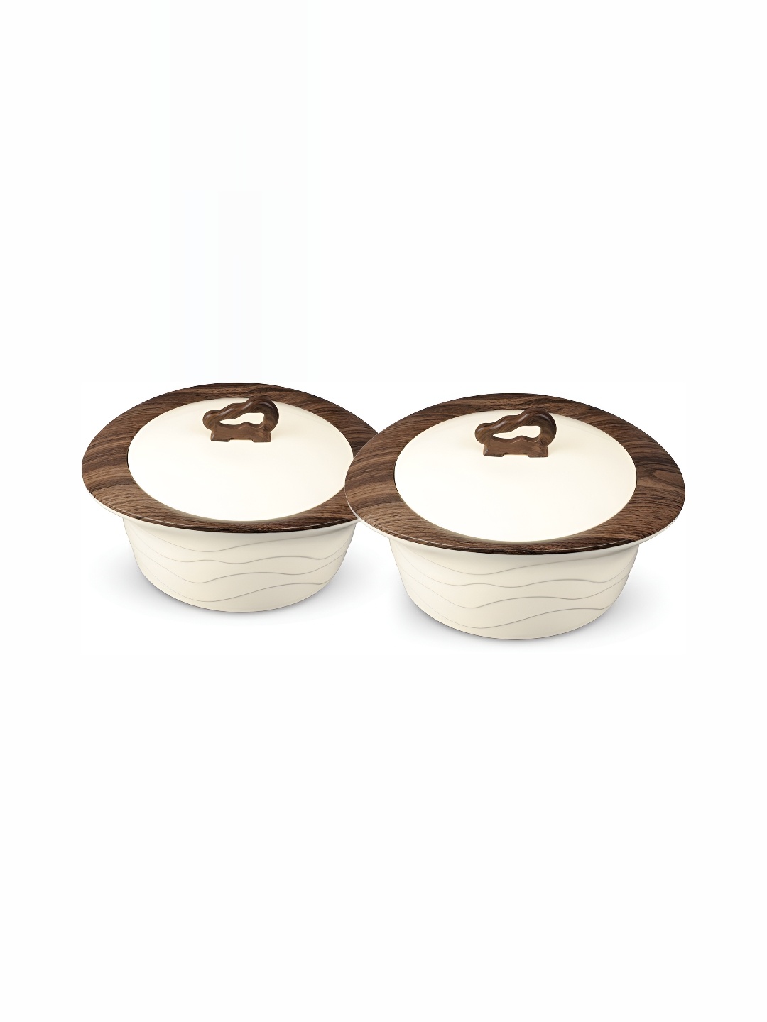 

Trueware Zinna Brown & White 2 Pieces Printed Dishwasher Safe Casserole