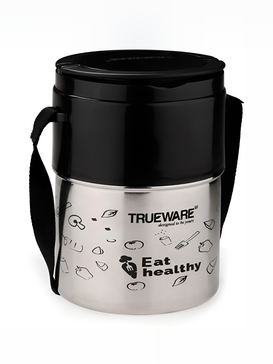 

Trueware Black Stainless Steel Dishwasher Safe Lunch Box