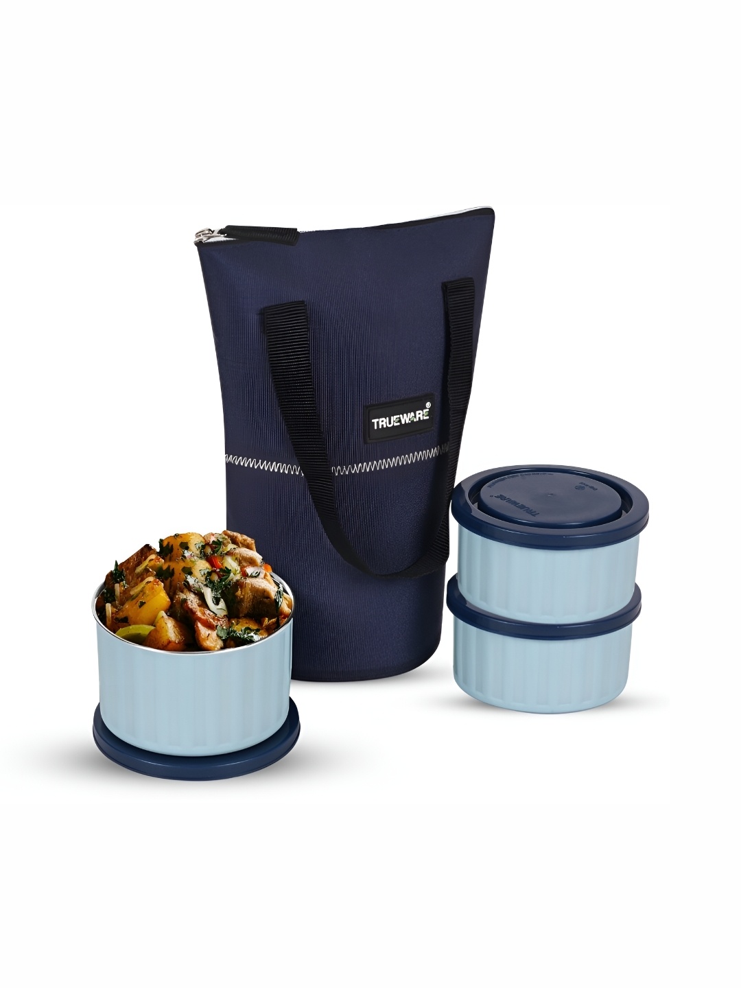 

Trueware Blue 3 Pieces Stainless Steel Dishwasher Safe Lunch Box