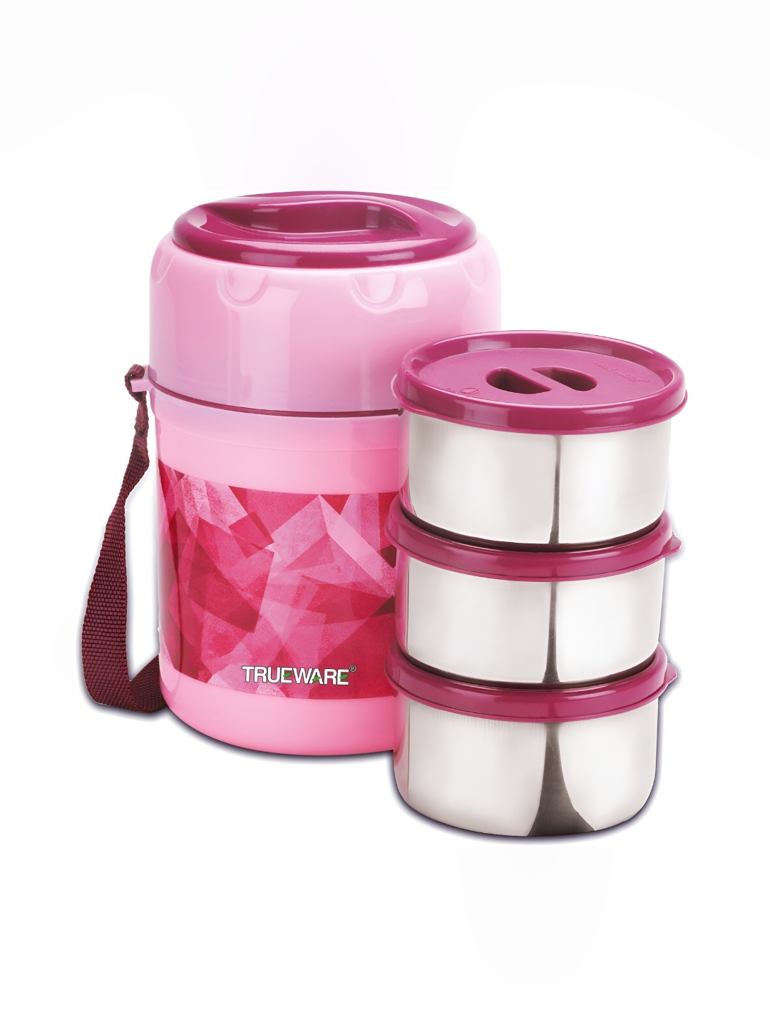 

Trueware Pink Stainless Steel Dishwasher Safe Lunch Box