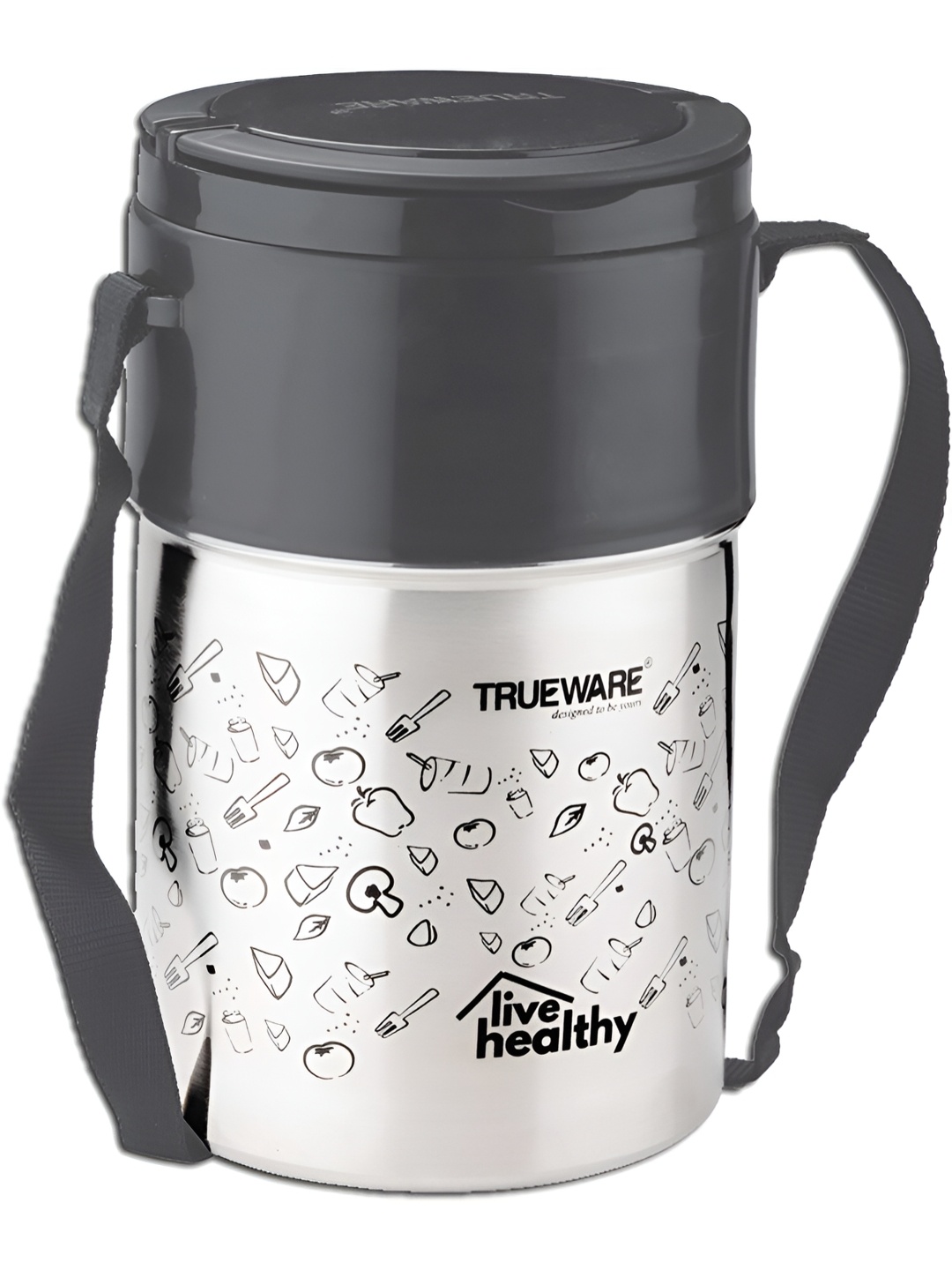 

Trueware Grey Stainless Steel Dishwasher Safe Lunch Box 1.2l