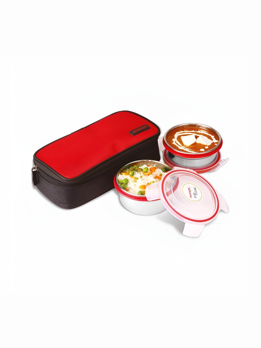 

Trueware Red Stainless Steel Dishwasher Safe Lunch Box