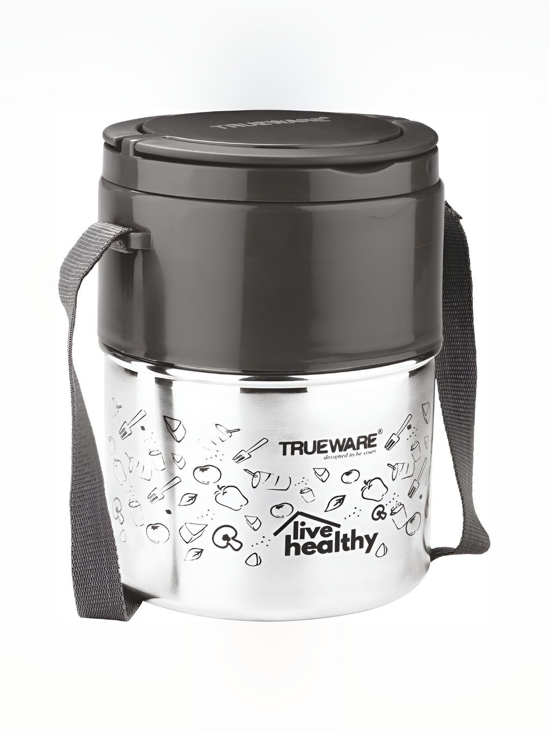 

Trueware Black Stainless Steel Dishwasher Safe Lunch Box 350 ml