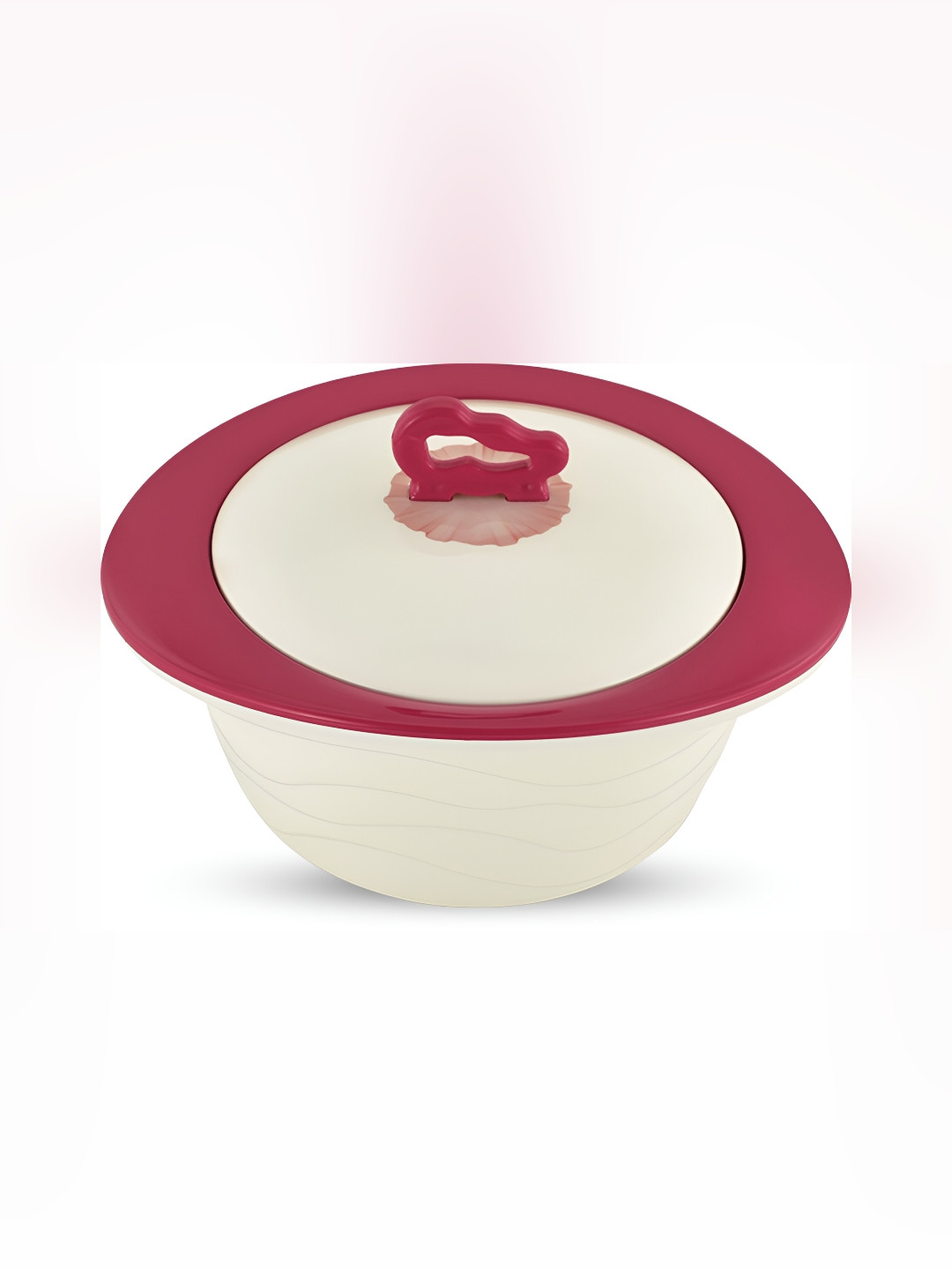 

Trueware White & Red Plastic Dishwasher Safe Casserole