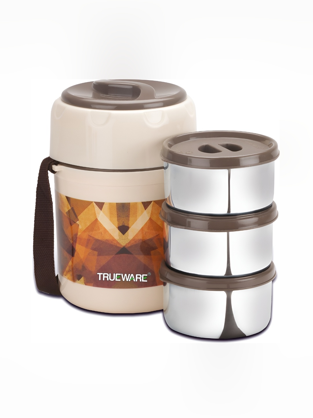 

Trueware Brown Stainless Steel Dishwasher Safe Lunch Box 900ml