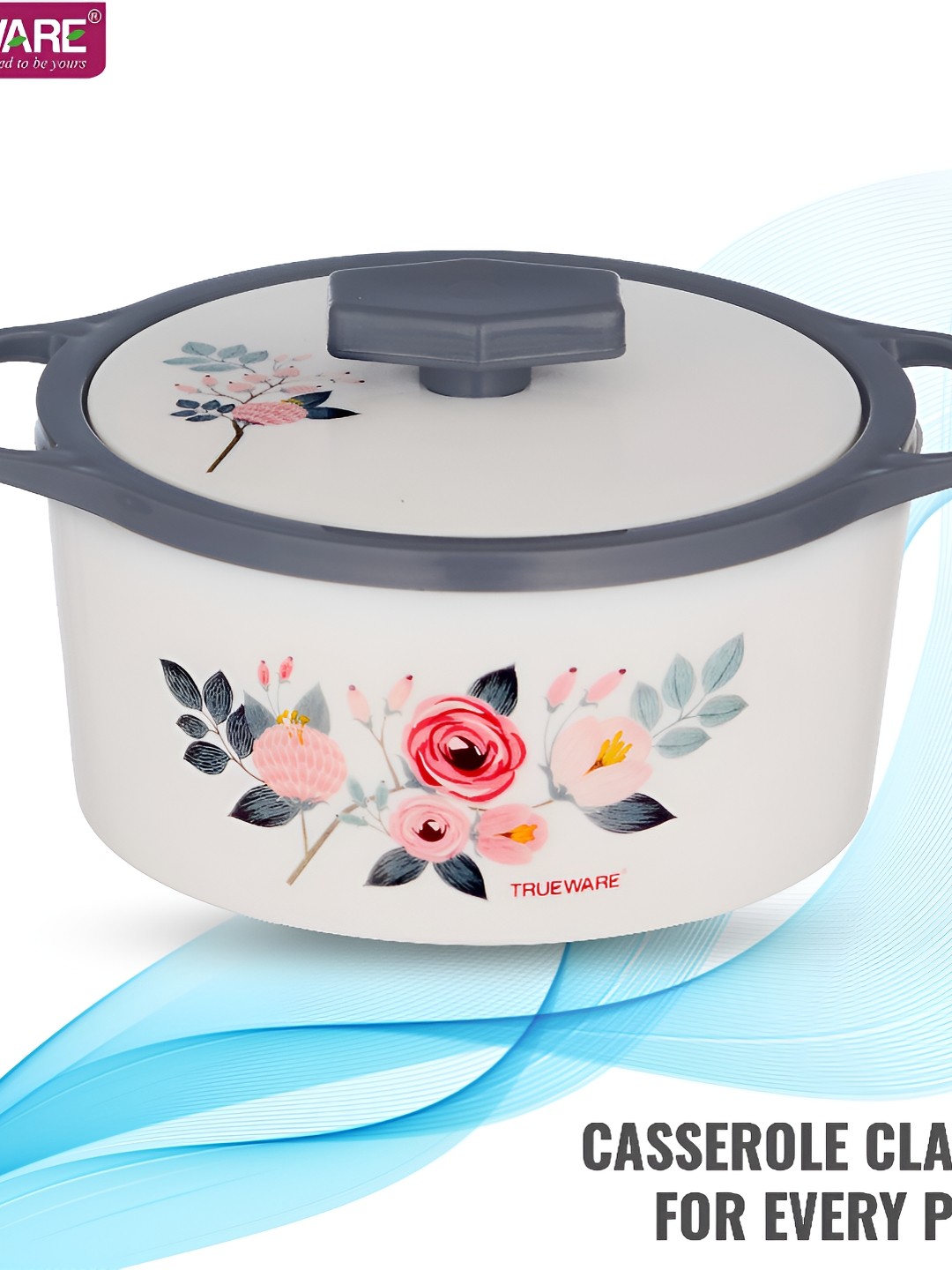 

Trueware White & Blue Dishwasher Safe Casserole 1.5l