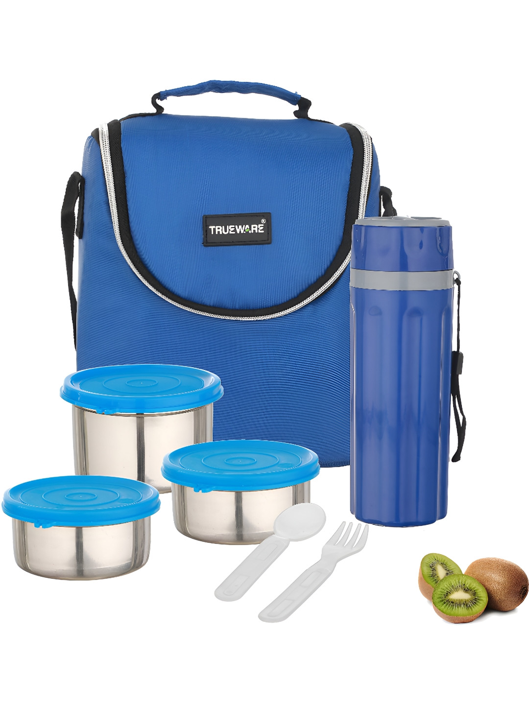 

Trueware Red 3 Pieces Stainless Steel Dishwasher Safe Lunch Box