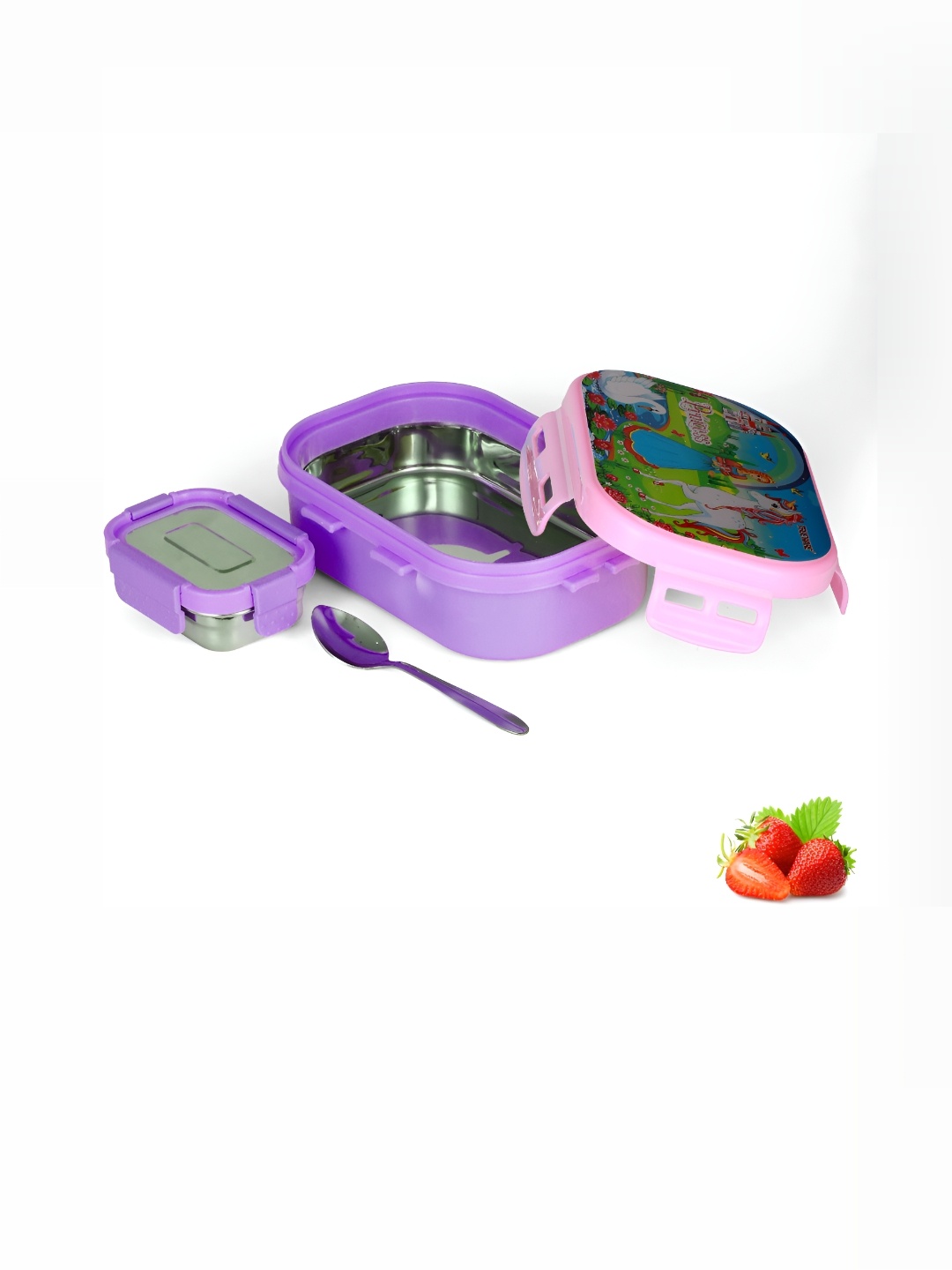 

Trueware Purple & Pink Stainless Steel Dishwasher Safe Lunch Box 750 ml