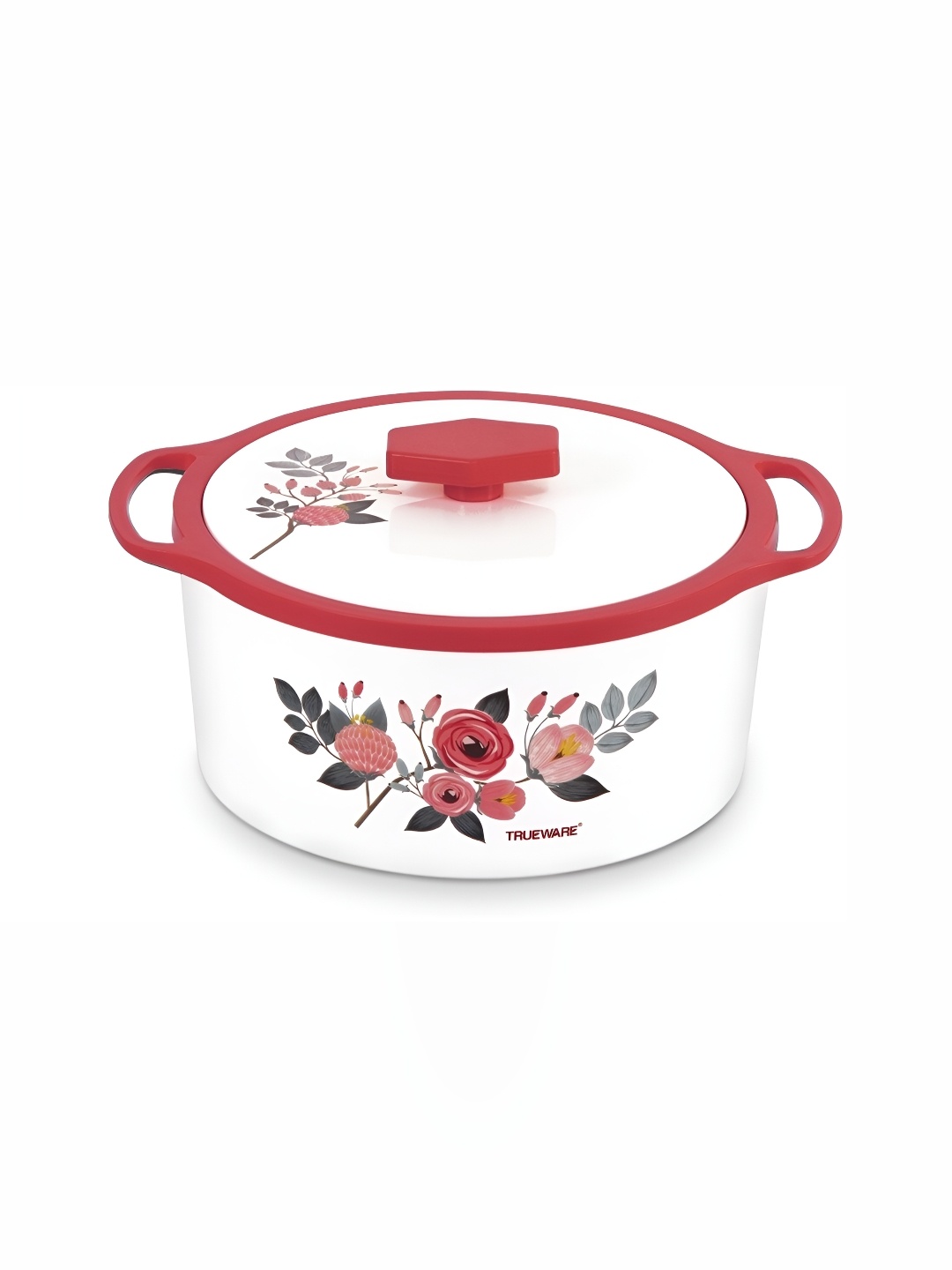 

Trueware White & Pink Stainless Steel Dishwasher Safe Casserole