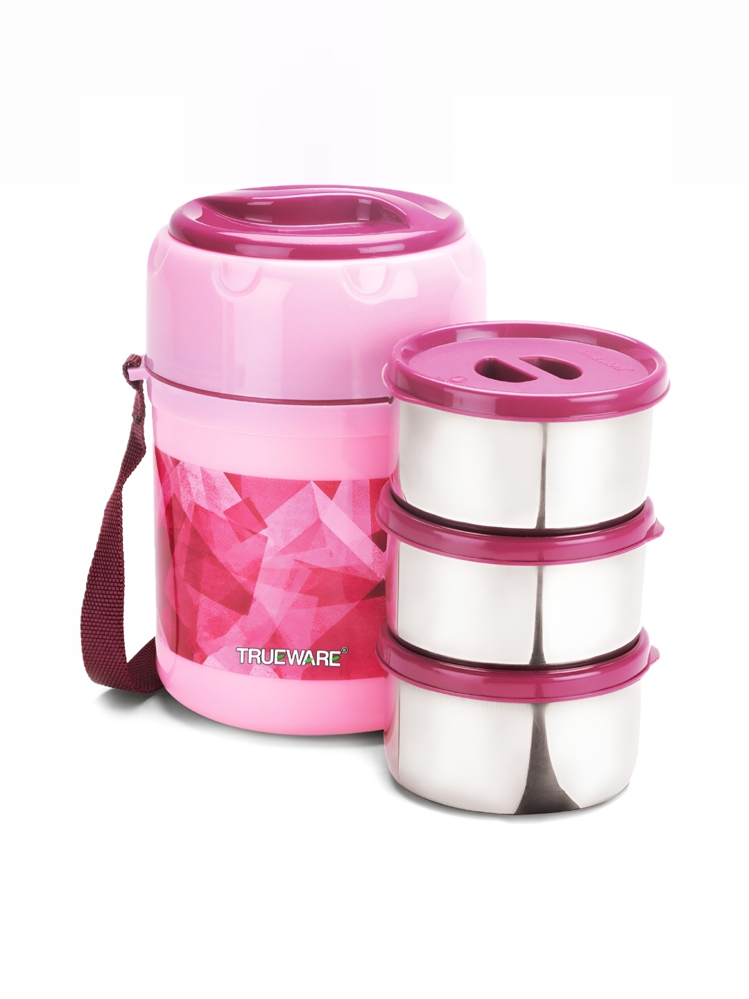 

Trueware Pink Plastic Dishwasher Safe Lunch Box