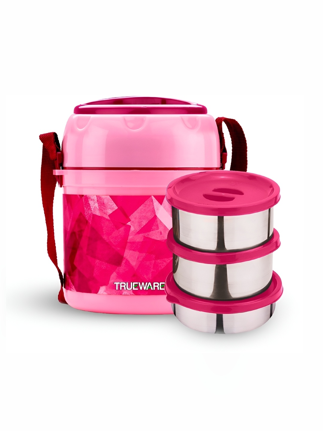 

Trueware Pink Stainless Steel Dishwasher Safe Lunch Box