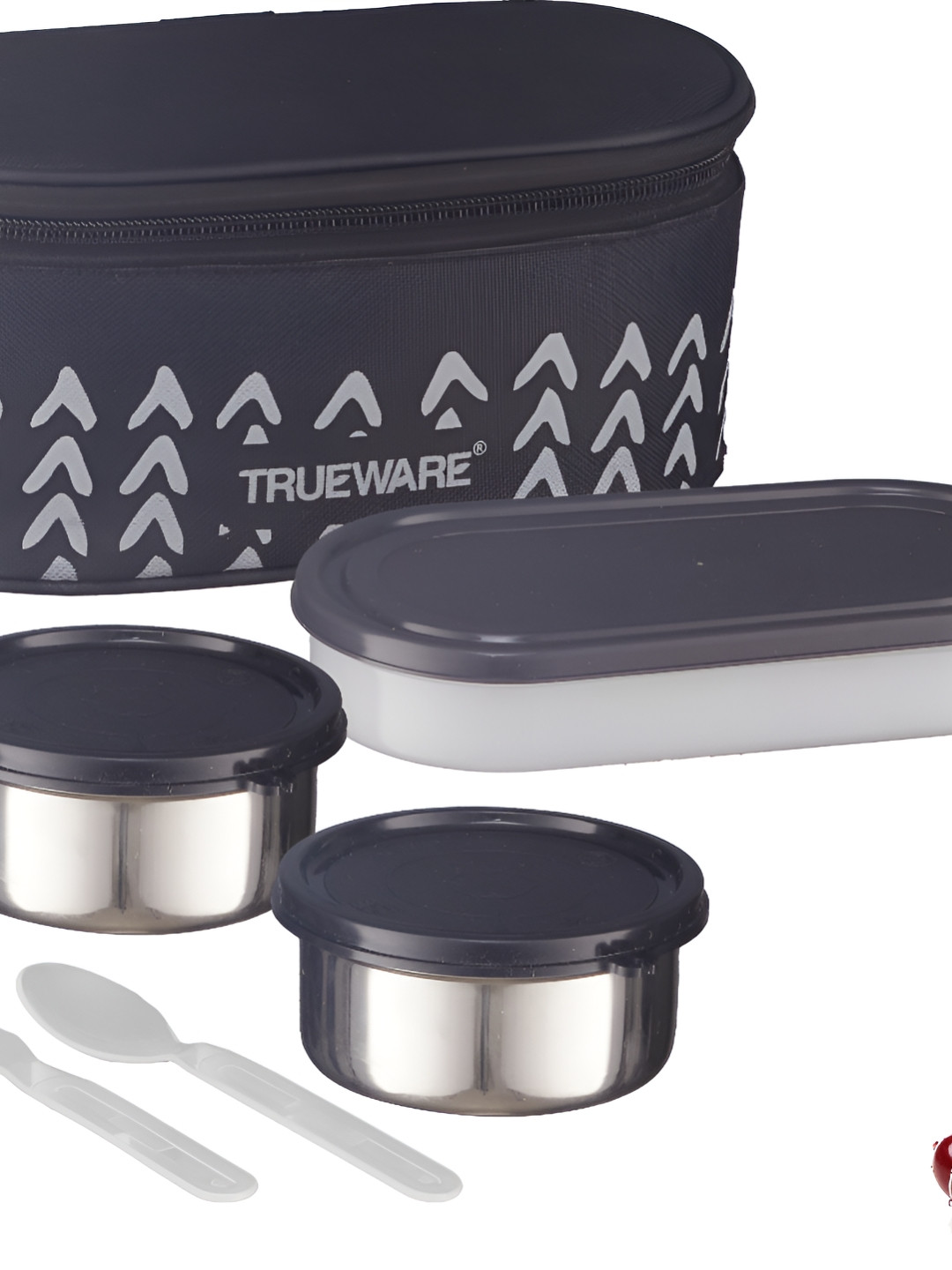 

Trueware Black 3 Pieces Stainless Steel Dishwasher Safe Lunch Box