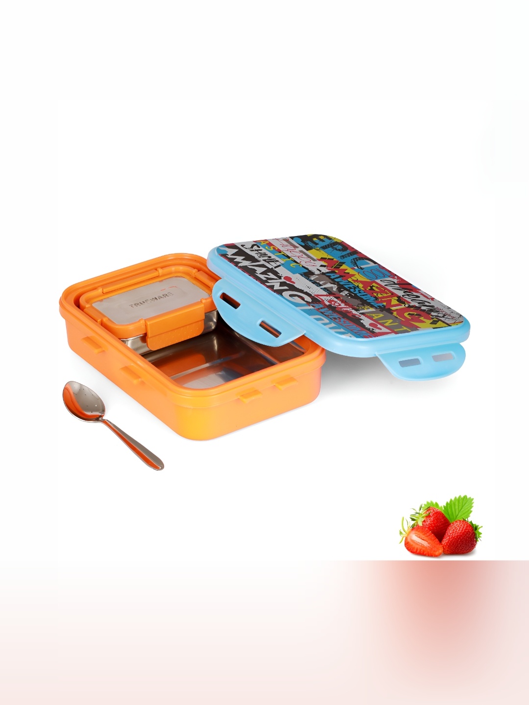 

Trueware Orange & Blue Stainless Steel Dishwasher Safe Lunch Box 1.05l