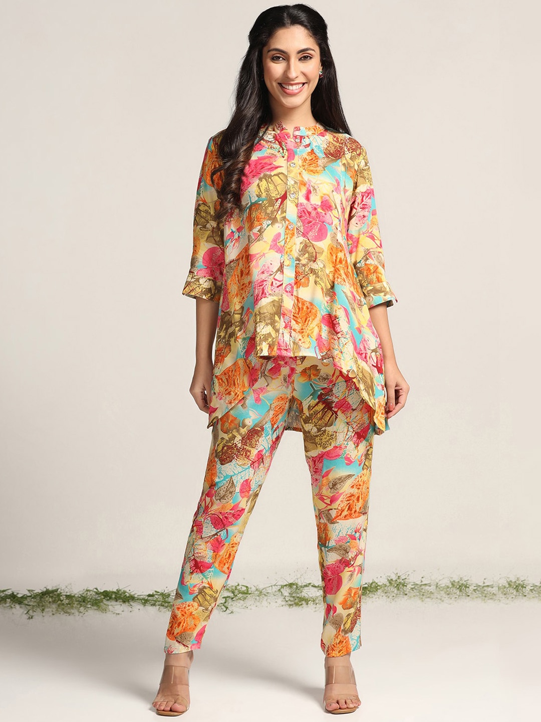 

FASHION DREAM Printed Shirt And Trouser, Green