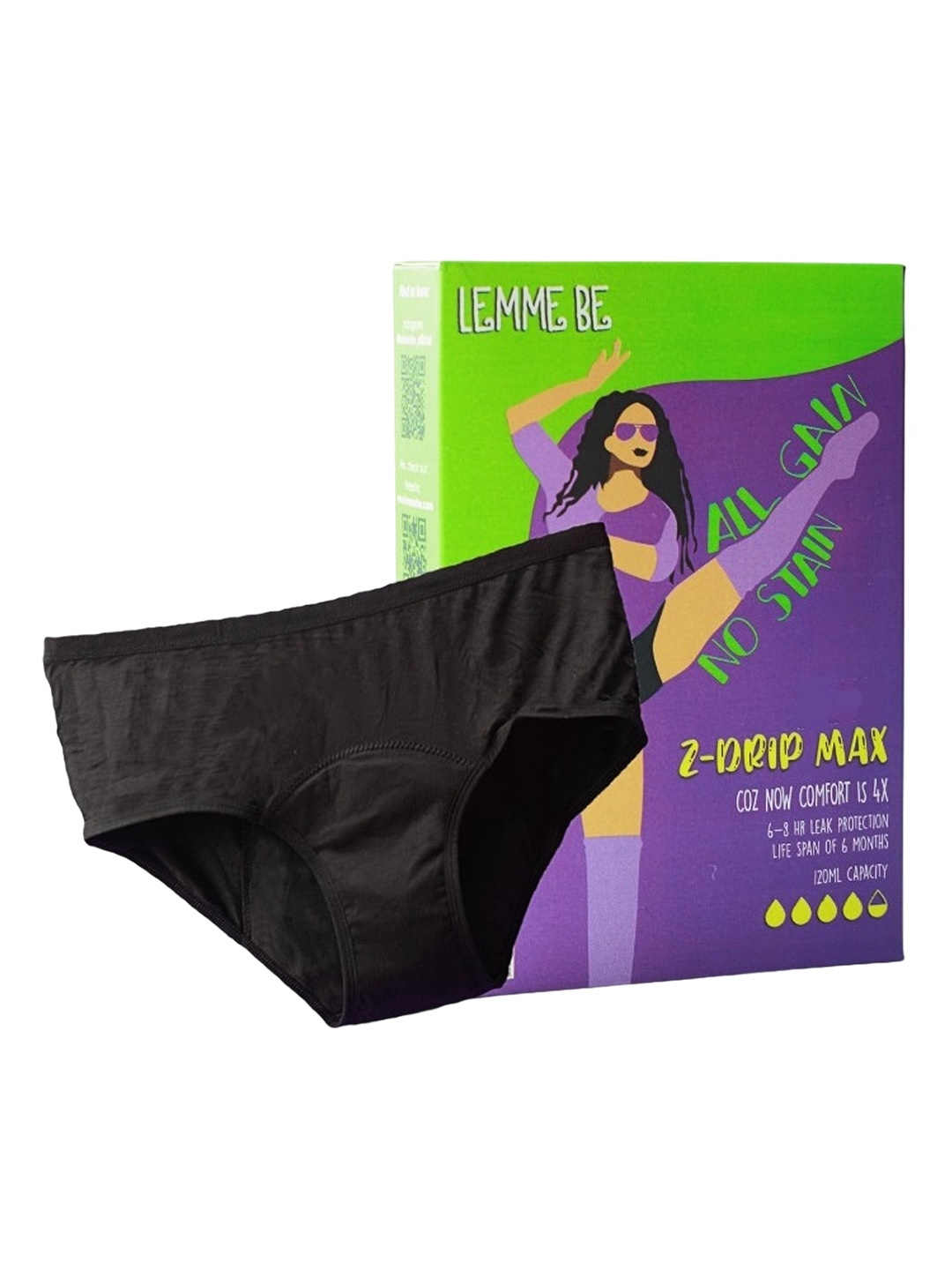 

LEMME BE Reusable Leakproof Period Briefs, Black