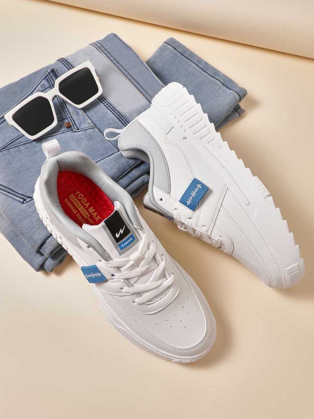 

Campus Men Round Toe Sneakers, White