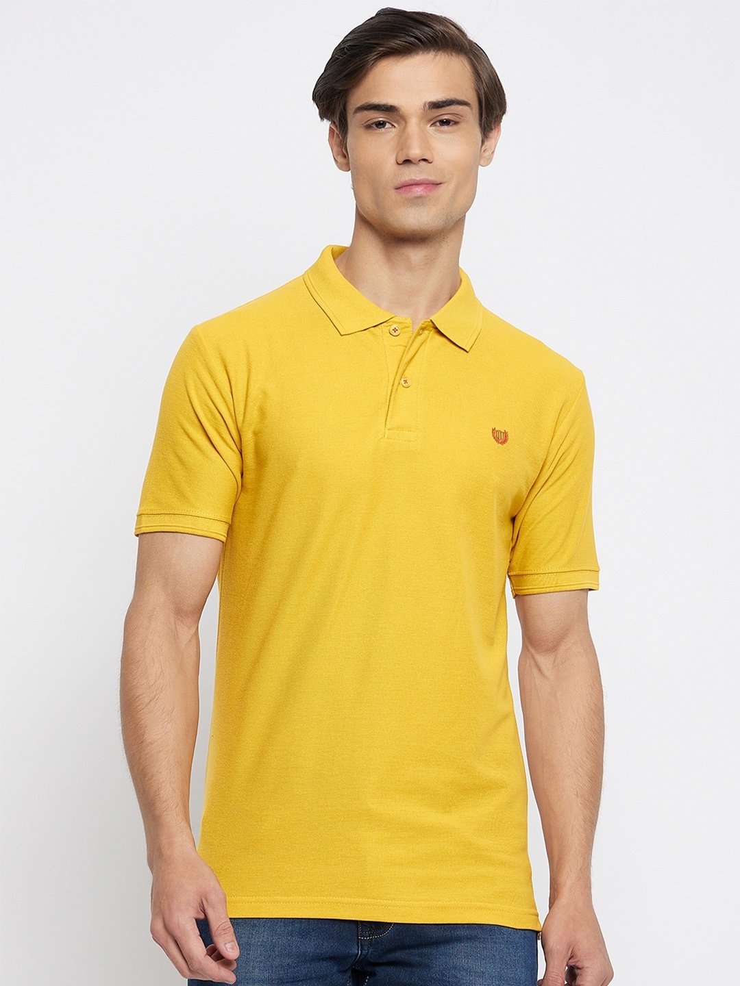 

Duke Polo Collar Slim Fit Cotton T-shirt, Mustard