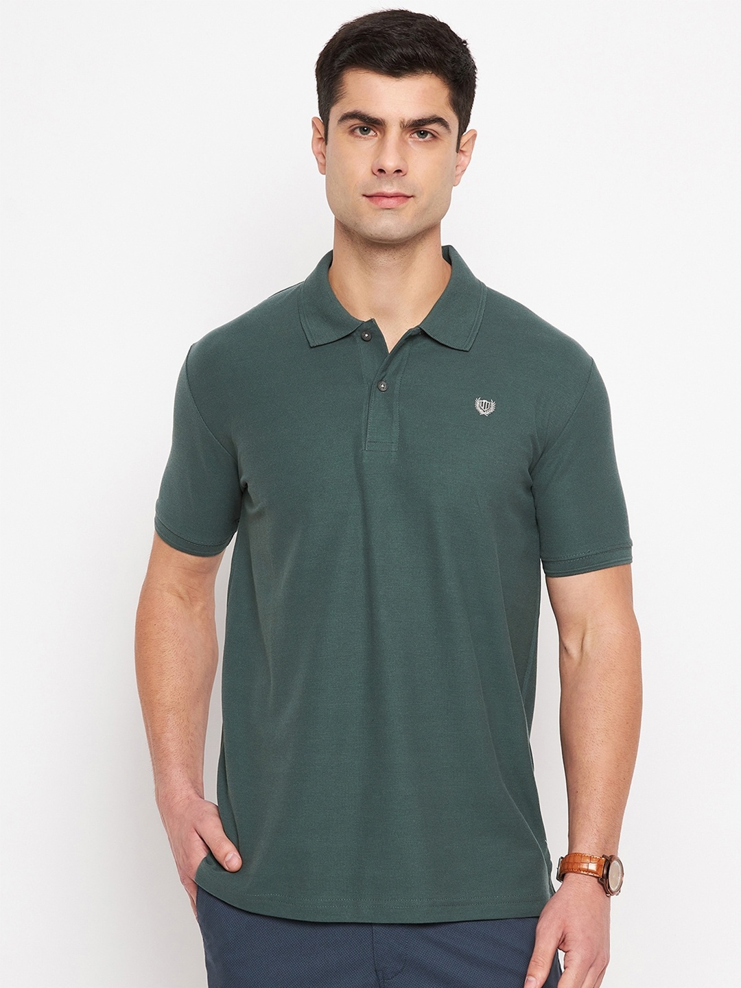 

Duke Polo Collar Slim Fit Cotton T-shirt, Green