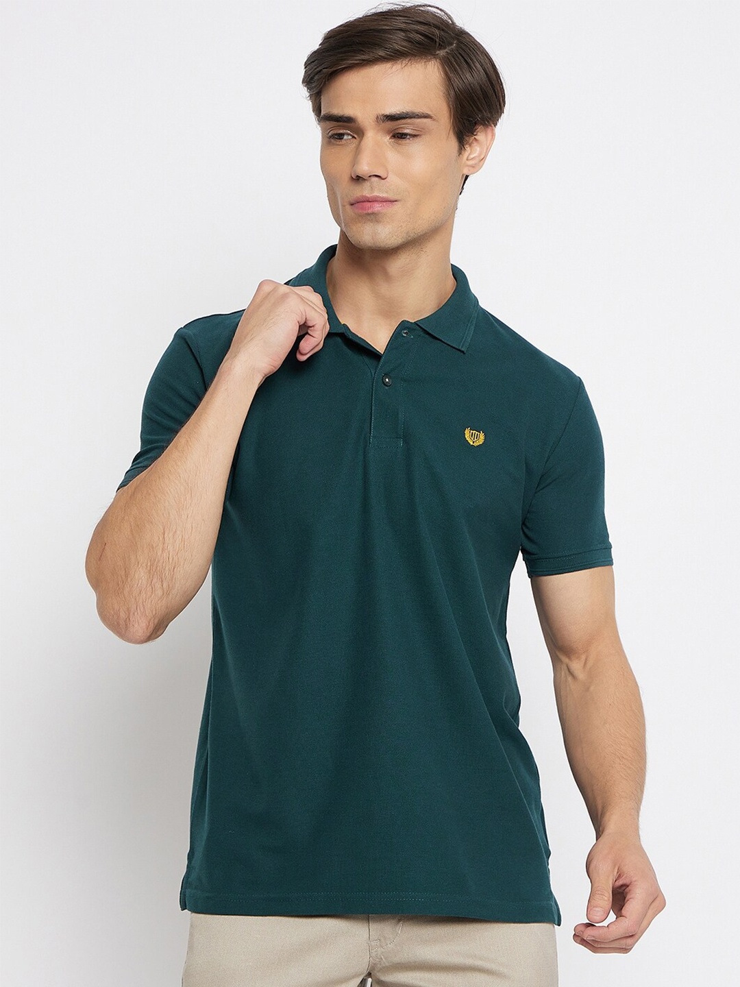 

Duke Polo Collar Slim Fit Cotton T-shirt, Teal