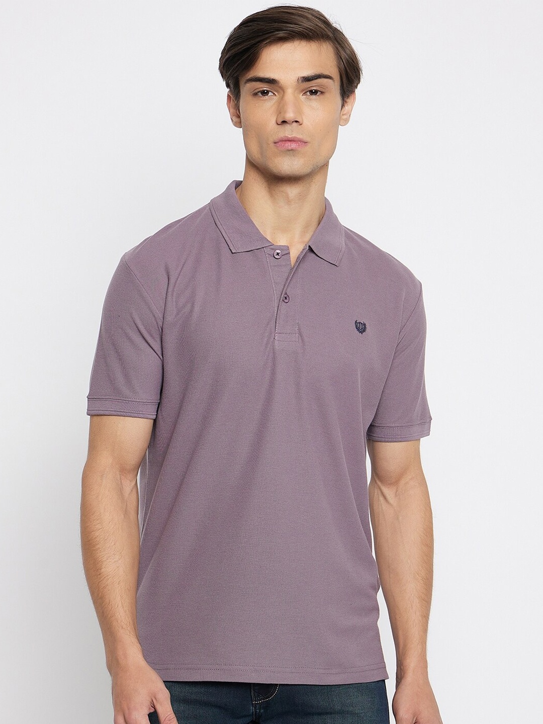 

Duke Polo Collar Slim Fit Cotton T-shirt, Purple