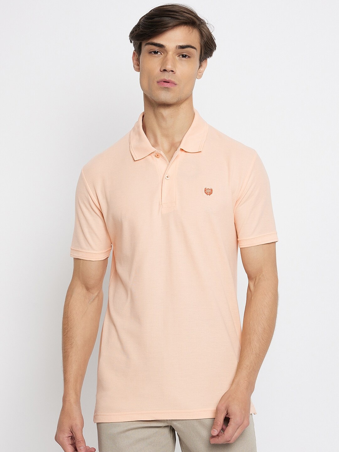 

Duke Polo Collar Slim Fit Cotton T-shirt, Peach