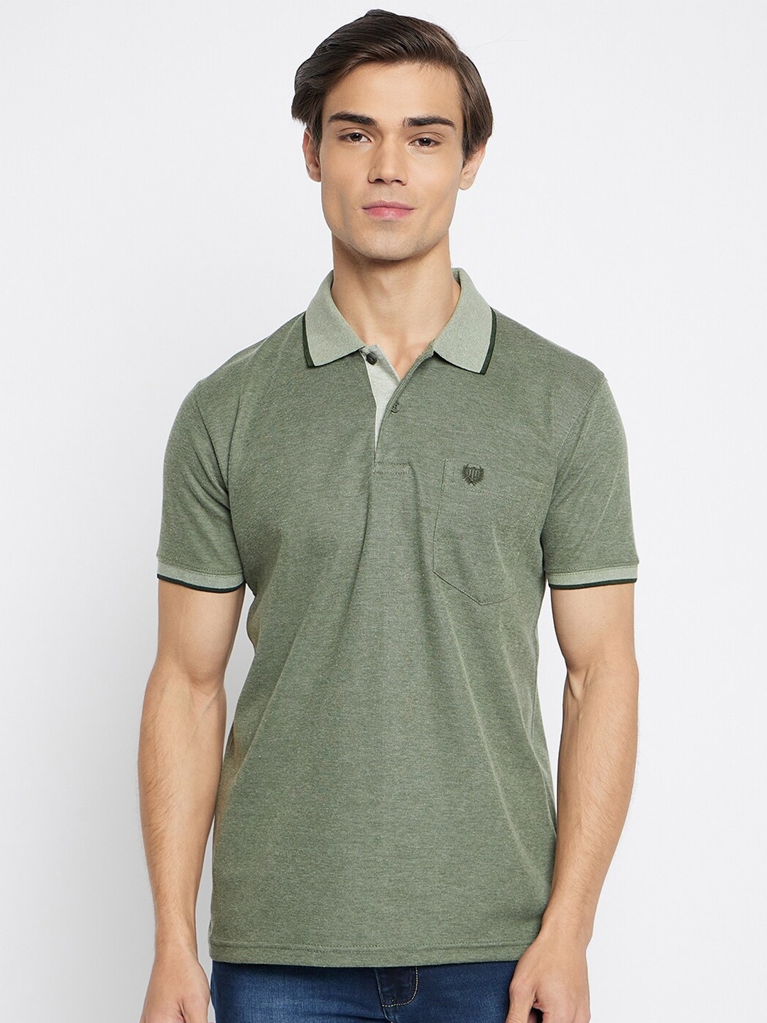 

Duke Polo Collar Cotton T-shirt, Green