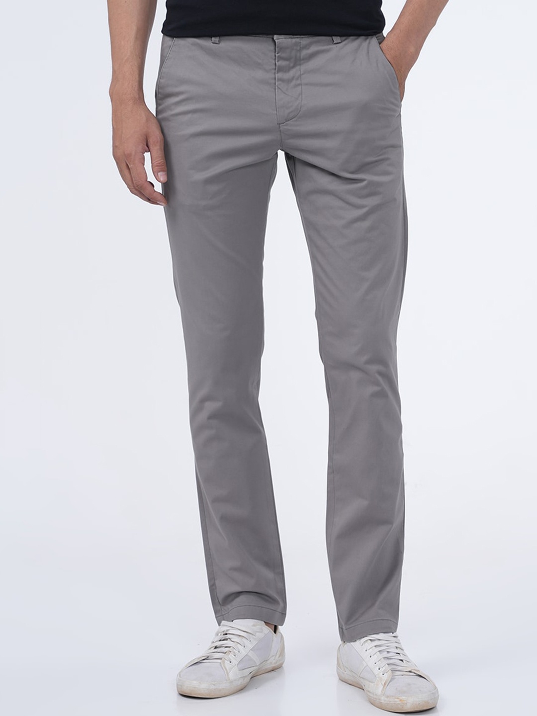 

POE Men Classic Slim Fit Chinos, Grey