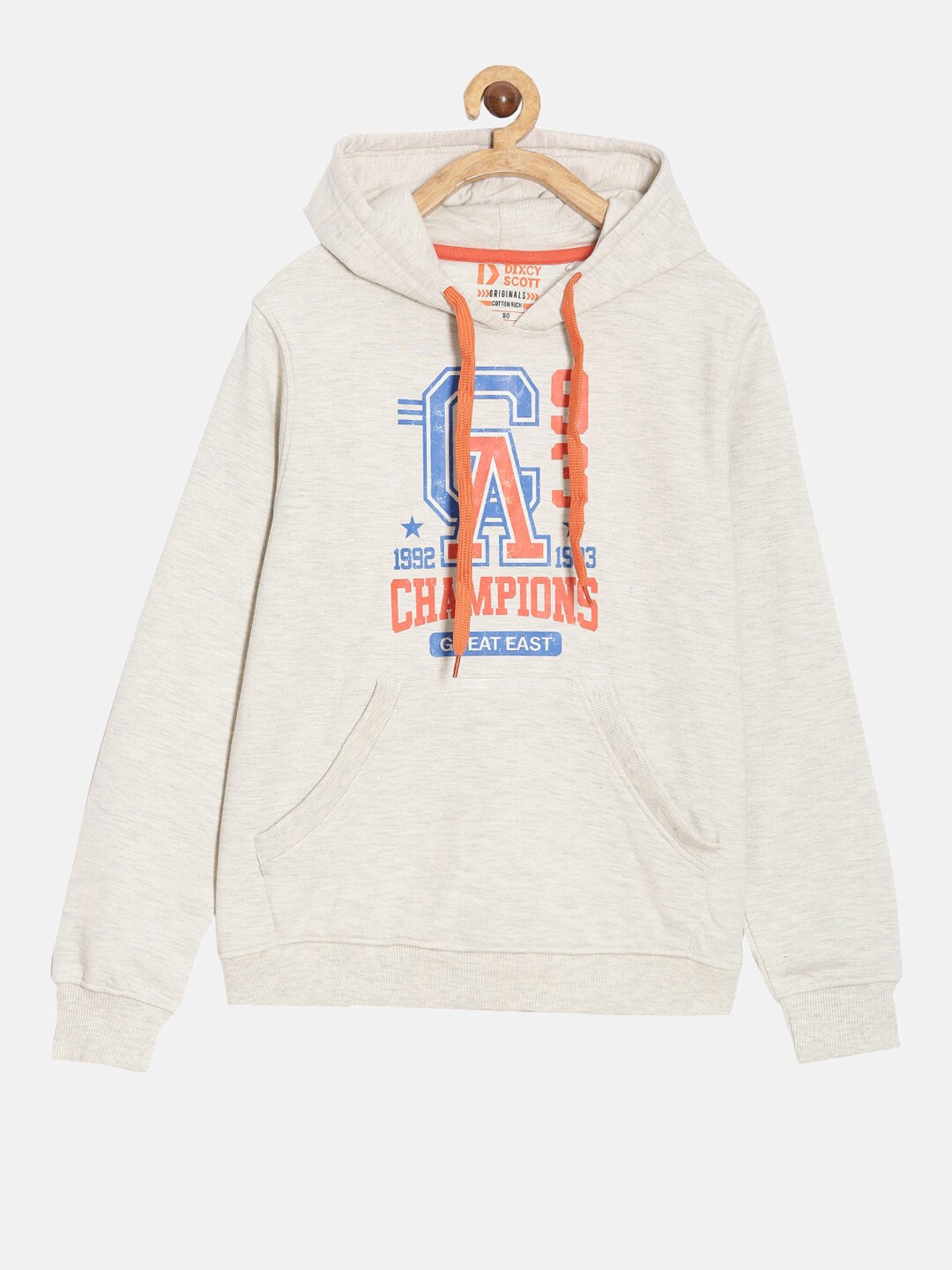 

DIXCY SCOTT Boys Originals Typography Printed Hooded Pullover Sweatshirt, Off white
