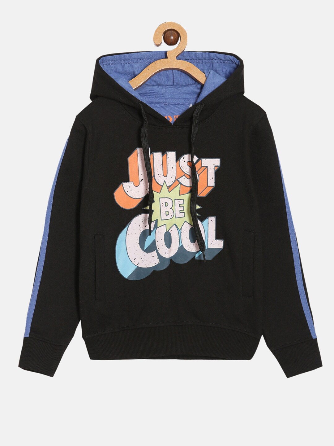 

DIXCY SCOTT Boys Originals Typography Printed Hooded Pullover Sweatshirt, Black
