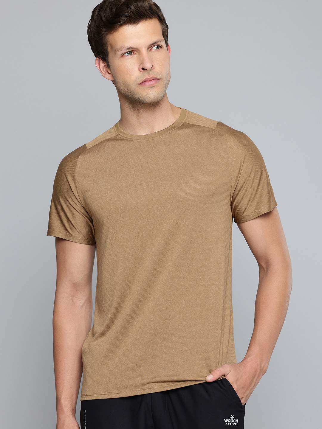 Domyos By Decathlon Solid Training or Gym T-shirt, Brown