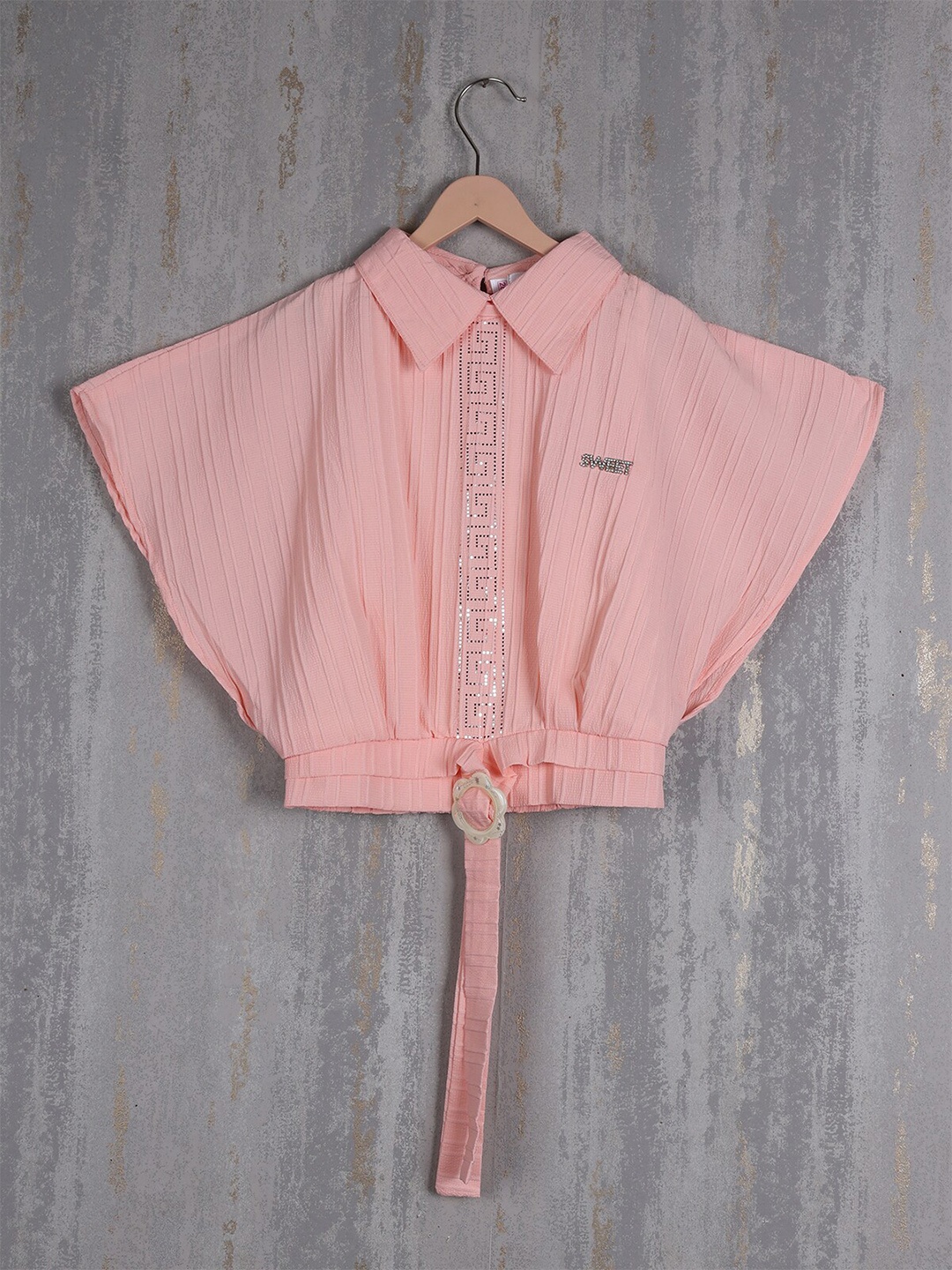

Albion Extended Sleeves Cotton Shirt Style Top, Pink