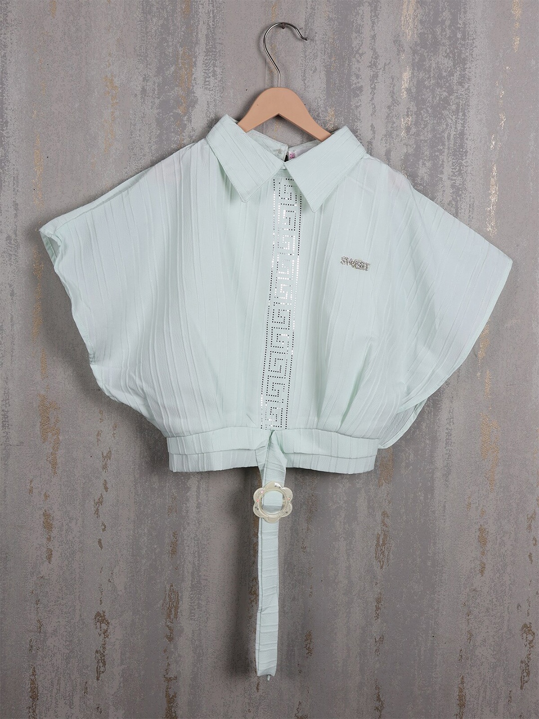 

Albion Striped Extended Sleeves Cotton Shirt Style Top, Green