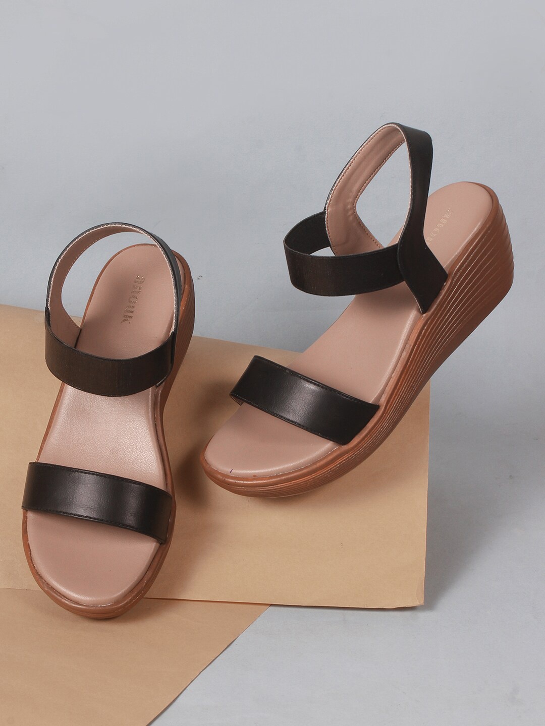 

Anouk Open Toe Wedge Sandals, Black