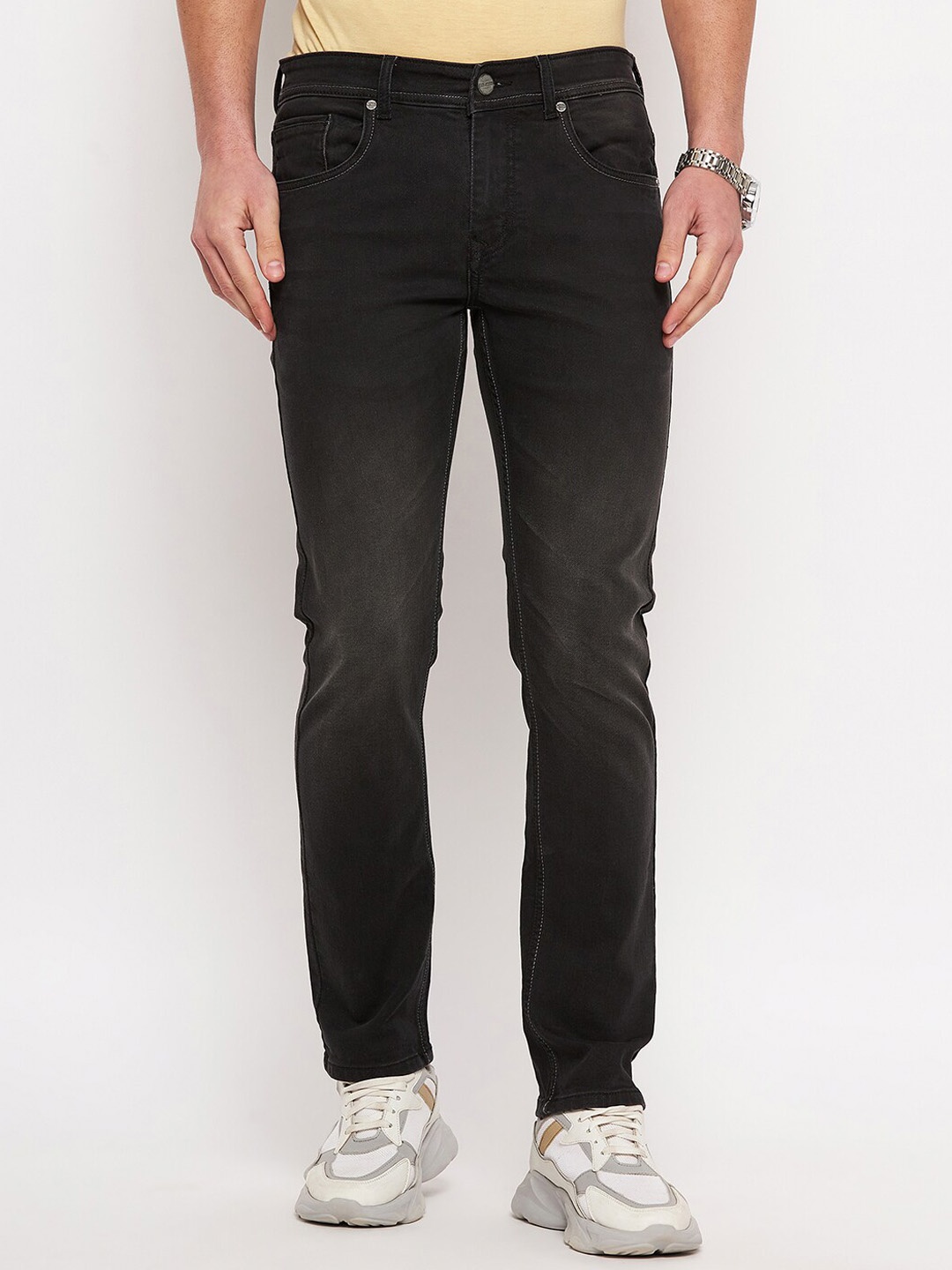 

Duke Men Slim Fit Cotton Light Fade Stretchable Jeans, Black