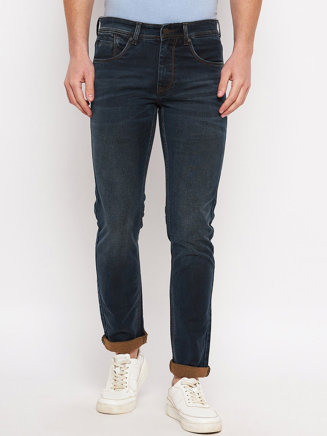 

Duke Men Slim Fit Light Fade Clean Look Stretchable Cotton Stretchable Jeans, Blue