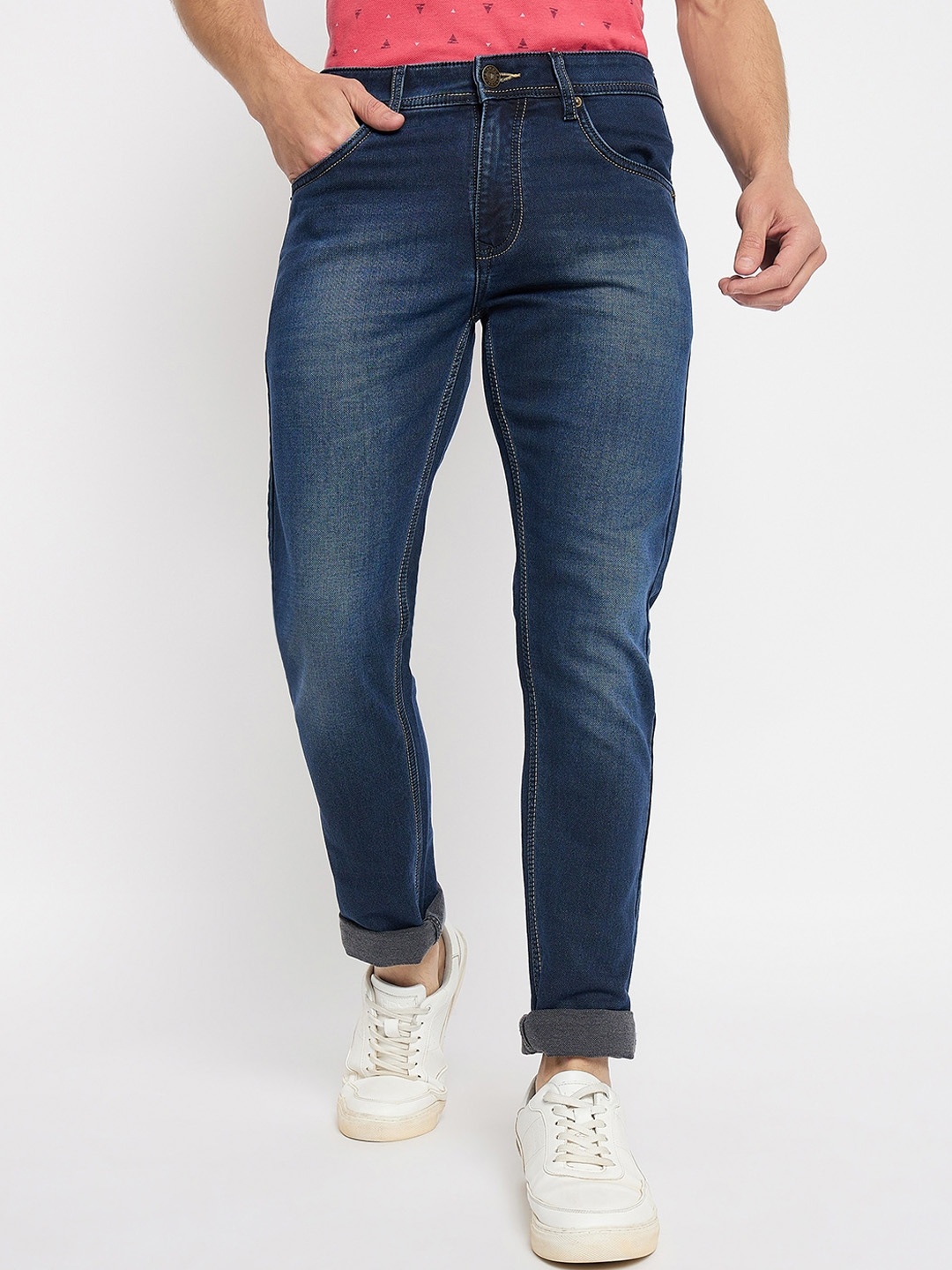 

Duke Men Slim Fit Heavy Fade Clean Look Stretchable Cotton Stretchable Jeans, Blue